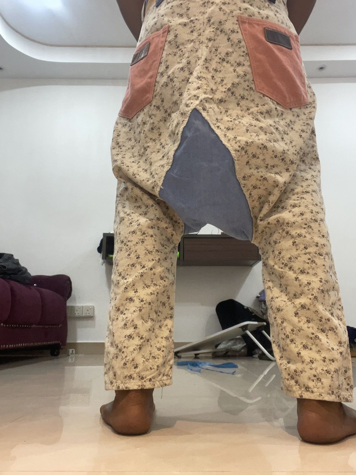 Kapital Kapital Floral Sarouel Pants Denim,All Over Pattern Size US 33 - 20 Thumbnail
