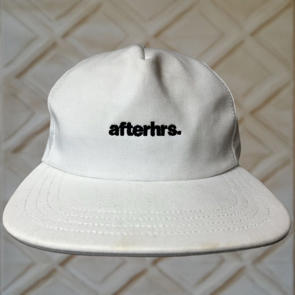 Vintage Afterhrs. Snapback Hat Embroidered White Men's One Size White Lightweight Breathable Adjustable Casual Workwear Travel USA Sports Hat Size ONE SIZE - 1 Thumbnail
