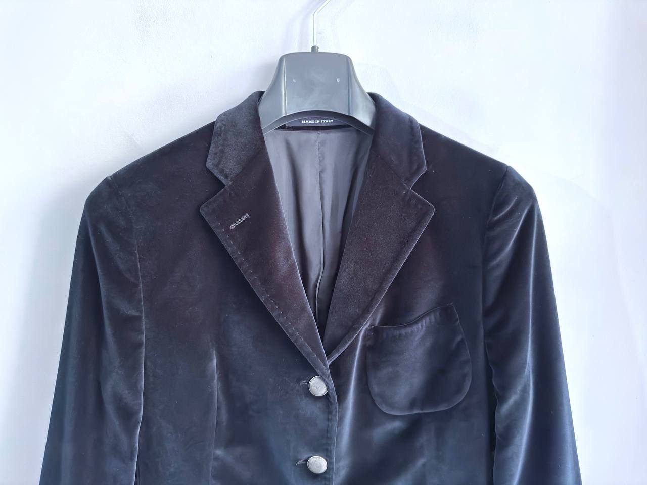 Tagliatore Tagliatore Women's Navy Velvet Blazer Made in Italy, 46/S Size S / US 4 / IT 40 - 4 Thumbnail
