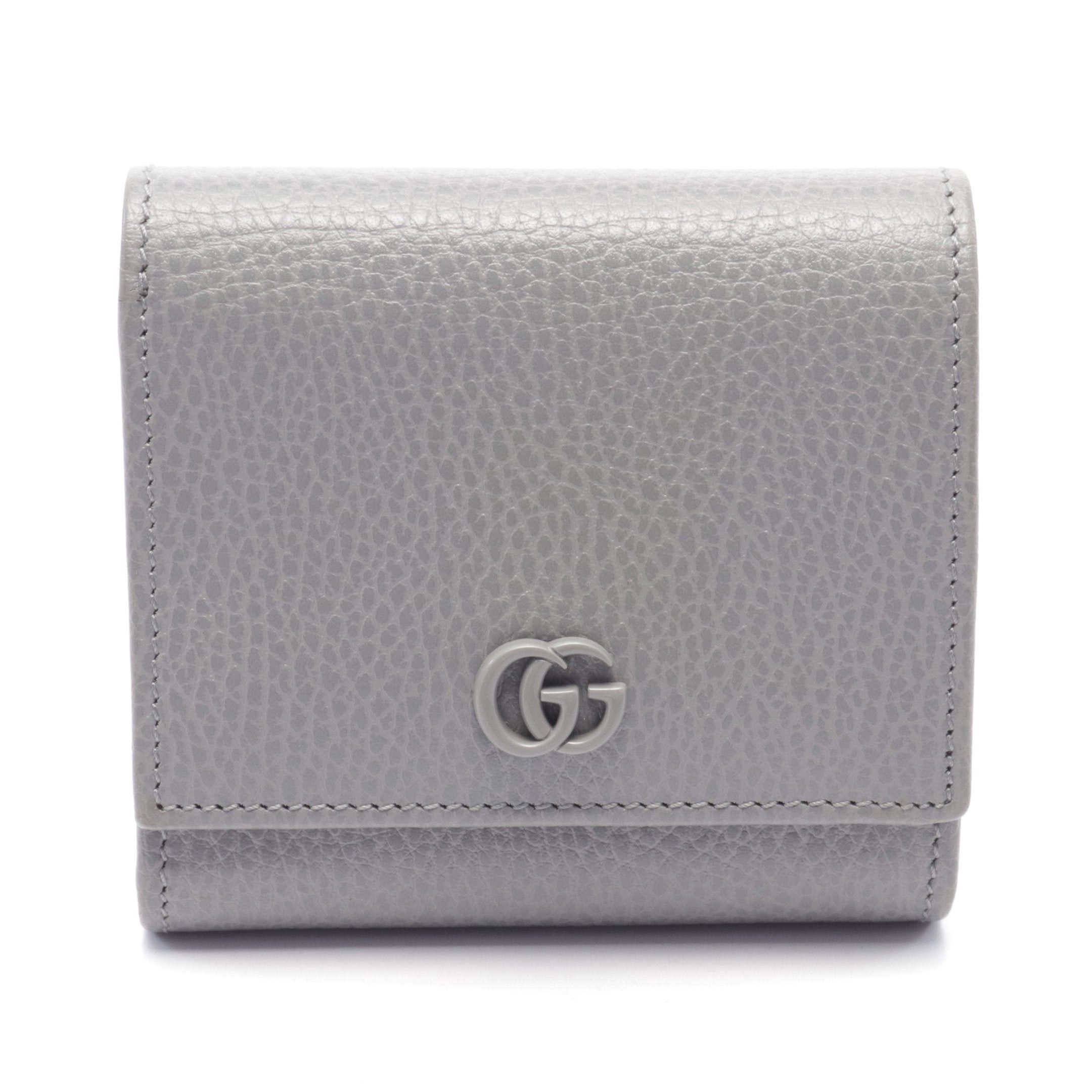 Gucci Gucci Gg Marmont Bi-Fold Wallet Leather Gray Size ONE SIZE - 1 Thumbnail
