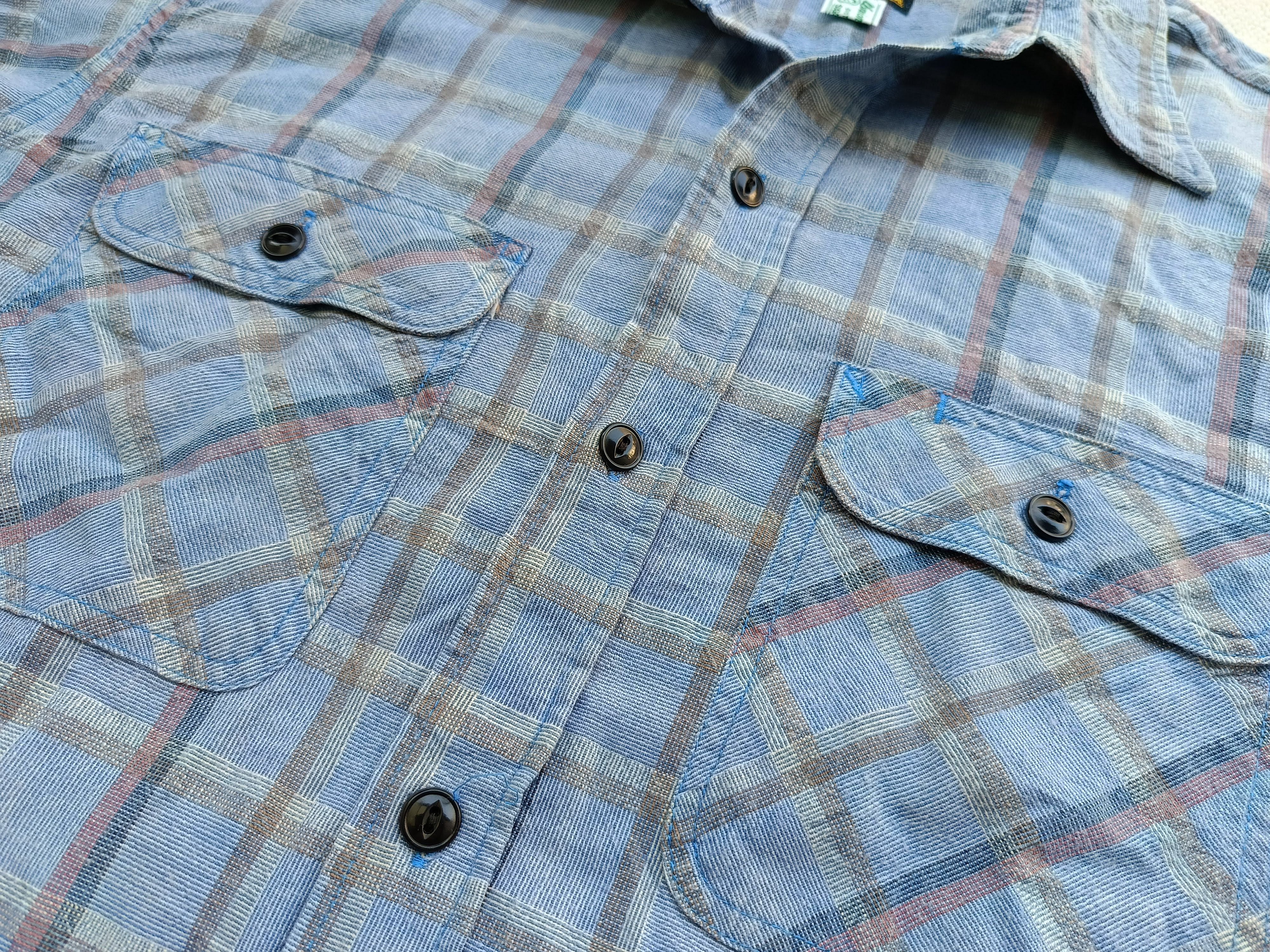 Sugar Cane SUGAR CANE Union Made blue check work clothing shirt medium Size US M / EU 48-50 / 2 - 11 Thumbnail