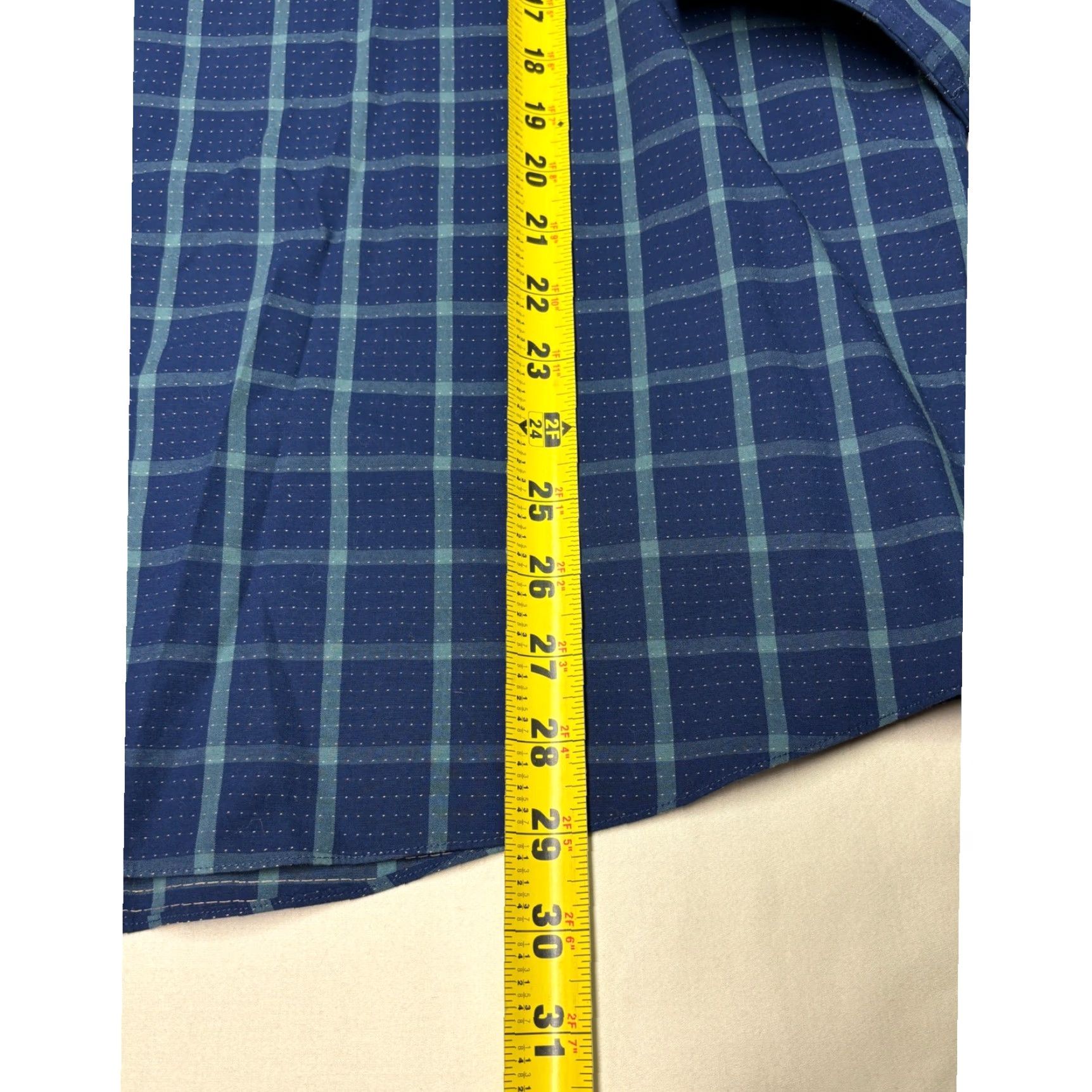 UNTUCKit UNTUCKit Men's XXL Slim Fit Blue Green Plaid Long Sleeve Cotton Button-Up Shirt Size US XXL / EU 58 / 5 - 6 Thumbnail