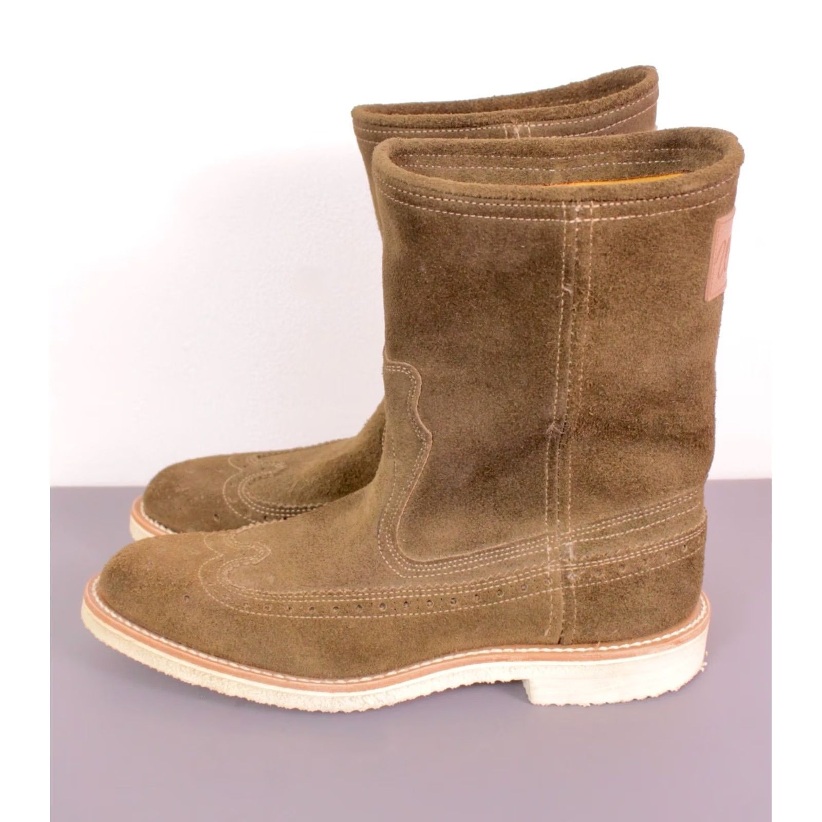 Wrangler Wrangler Boots Mens VTG 70s Green Suede Cowboy Boots 5.5 D 1970s Roughout Hunting Boots Size US 6 / EU 39 - 3 Thumbnail