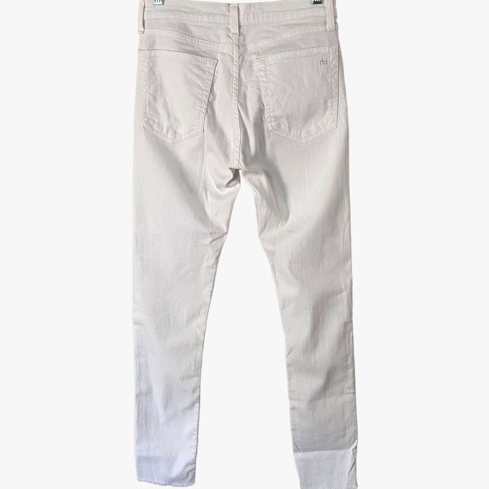 Rag & Bone VINTAGE rag & bone The Dre High-Waisted Skinny Jeans Women's Size 27 White Cotton Blend Denim Stretch Raw-Hem Beach Style Size 27" / US 4 / IT 40 - 3 Thumbnail
