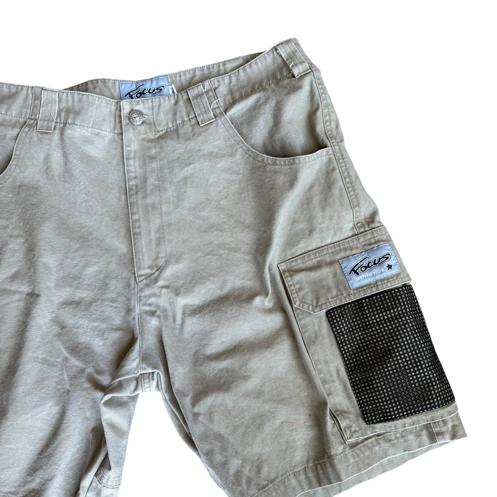 Vintage Vintage 90s Focus Cargo Shorts Mesh Pocket Mens 32 Size US 32 / EU 48 - 2 Thumbnail