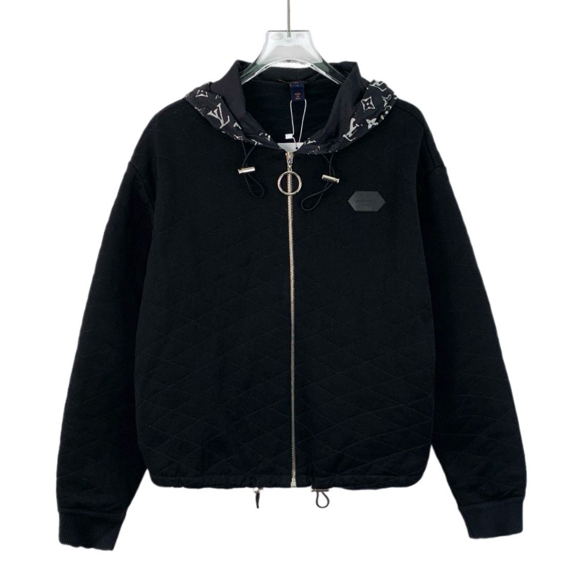 Louis Vuitton Black Cotton Hooded Logo Printed Sweatshirt