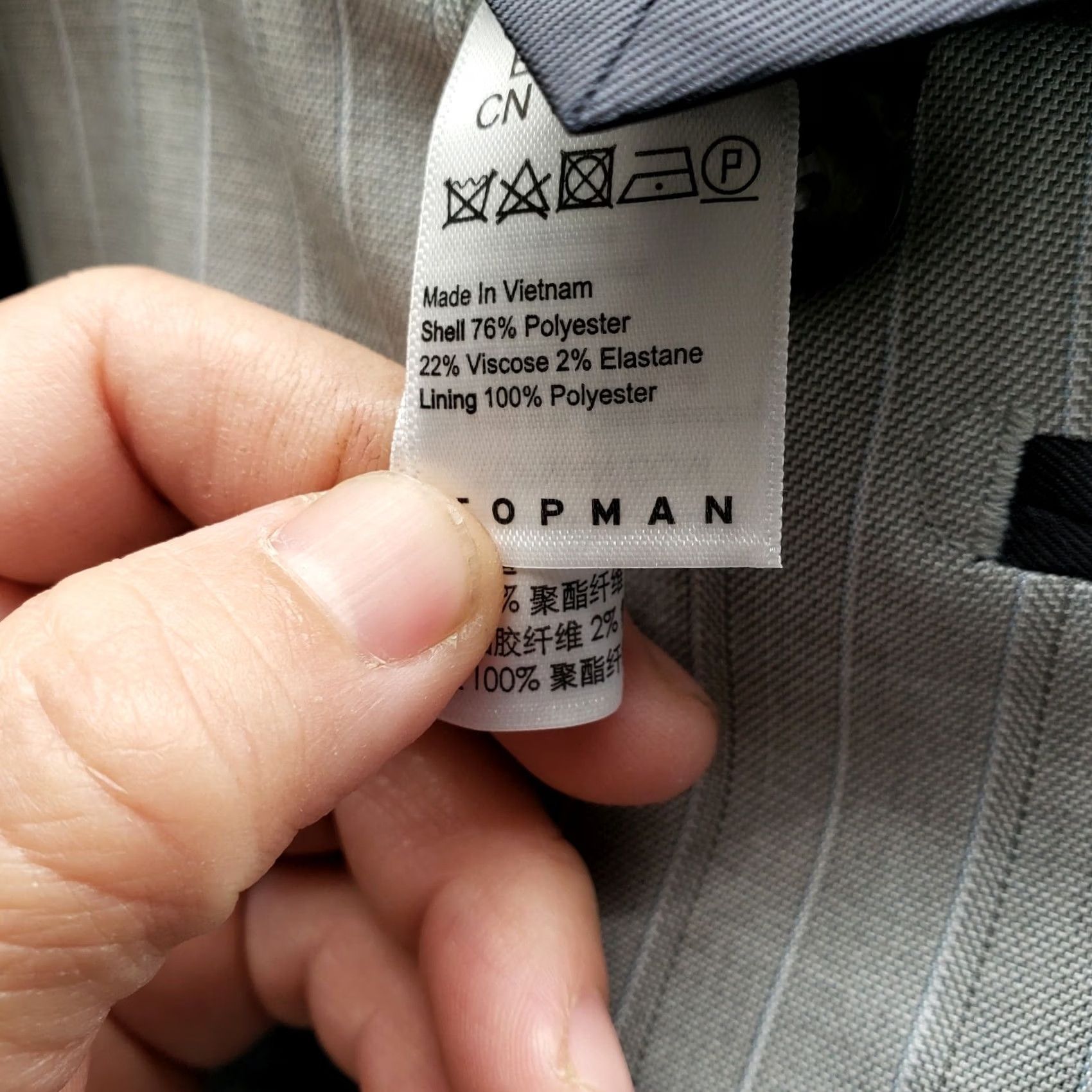 Topman Topman Grey Striped Blazer One Button Size 36R Regular Mens Jacket Blazer Coat Notch Lapel Slim Fit Vintage No Size 36R - 5 Thumbnail