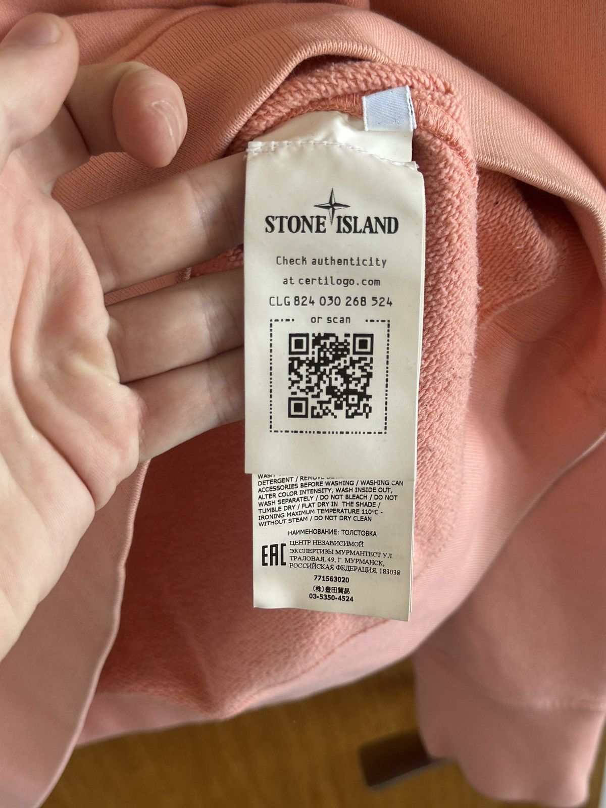 Stone Island Stone Island Pink Sweatshirt Cotton Fleece Garment Dyed Size US L / EU 52-54 / 3 - 3 Thumbnail
