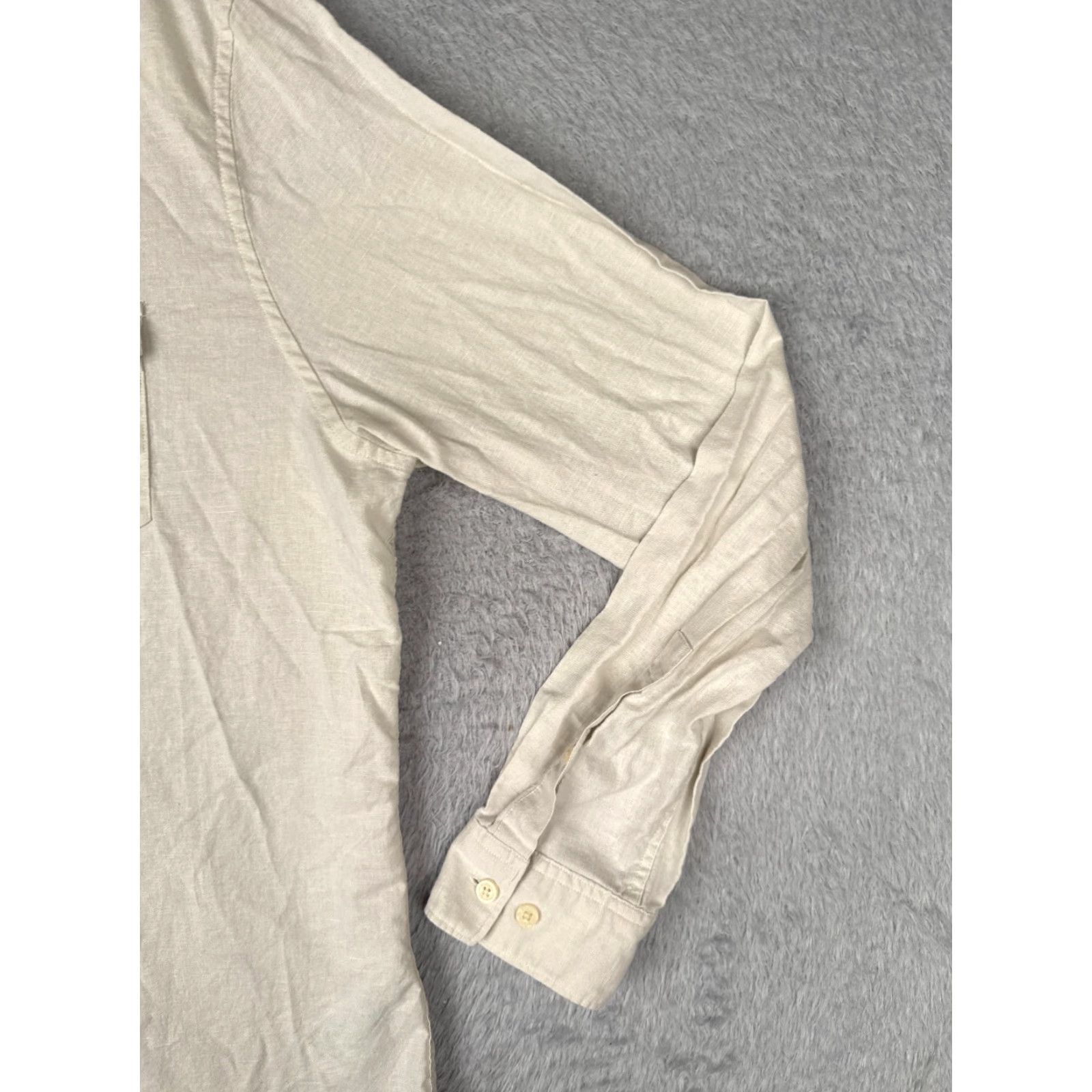 Calvin Klein VINTAGECalvin Klein Shirt Men Large Beige Cotton Blend Button Pocket Long Sleeve READ Size US L / EU 52-54 / 3 - 2 Thumbnail