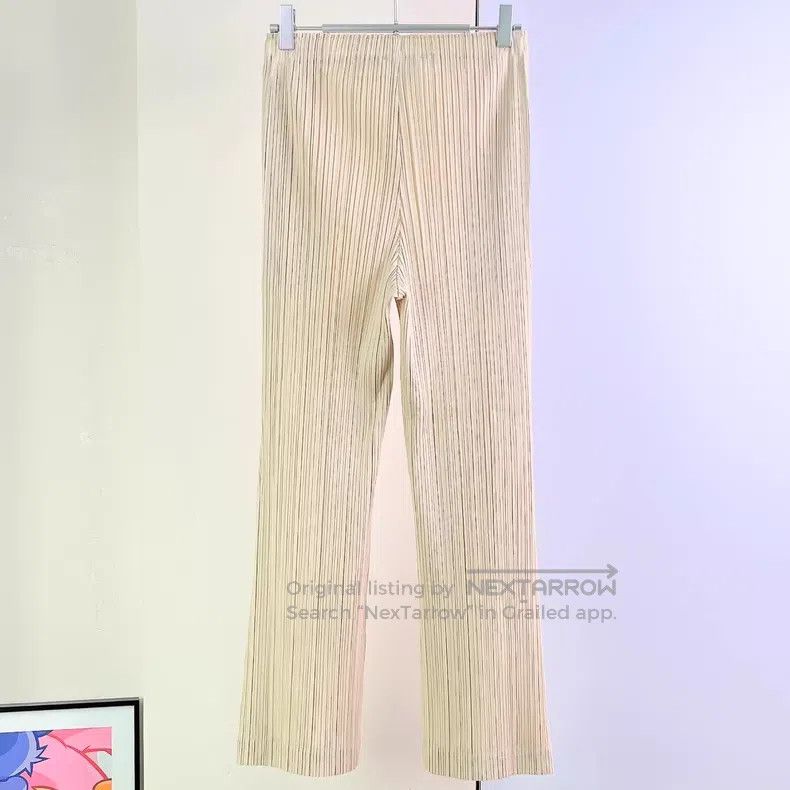 Issey Miyake Issey Miyake SIZE:3 Beige Ruched Casual Pants Size 24" / US 00 / IT 34 - 2 Thumbnail
