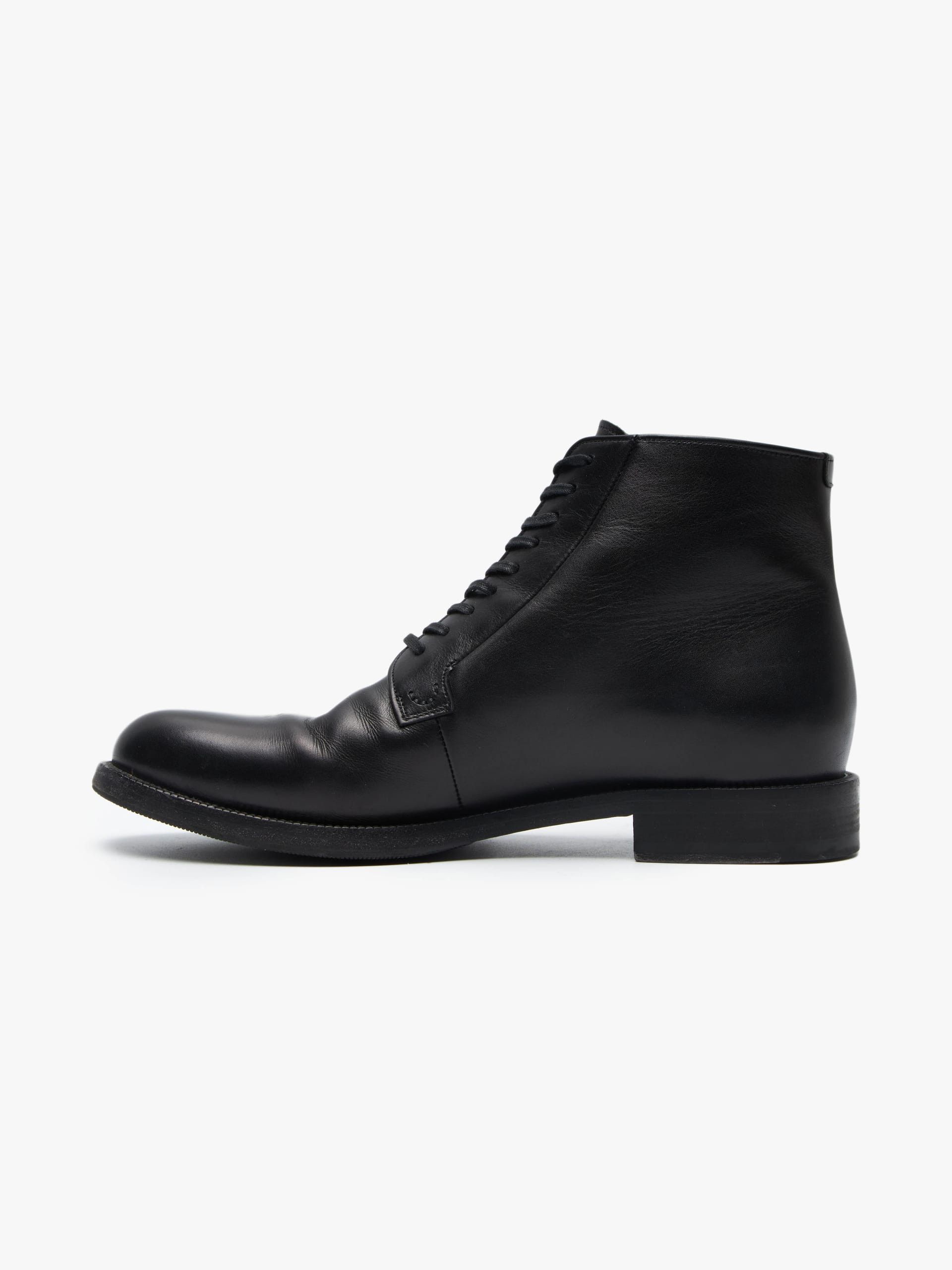 Celine Black Laced Leather Boots Size US 8.5 / EU 41-42 - 1 Thumbnail