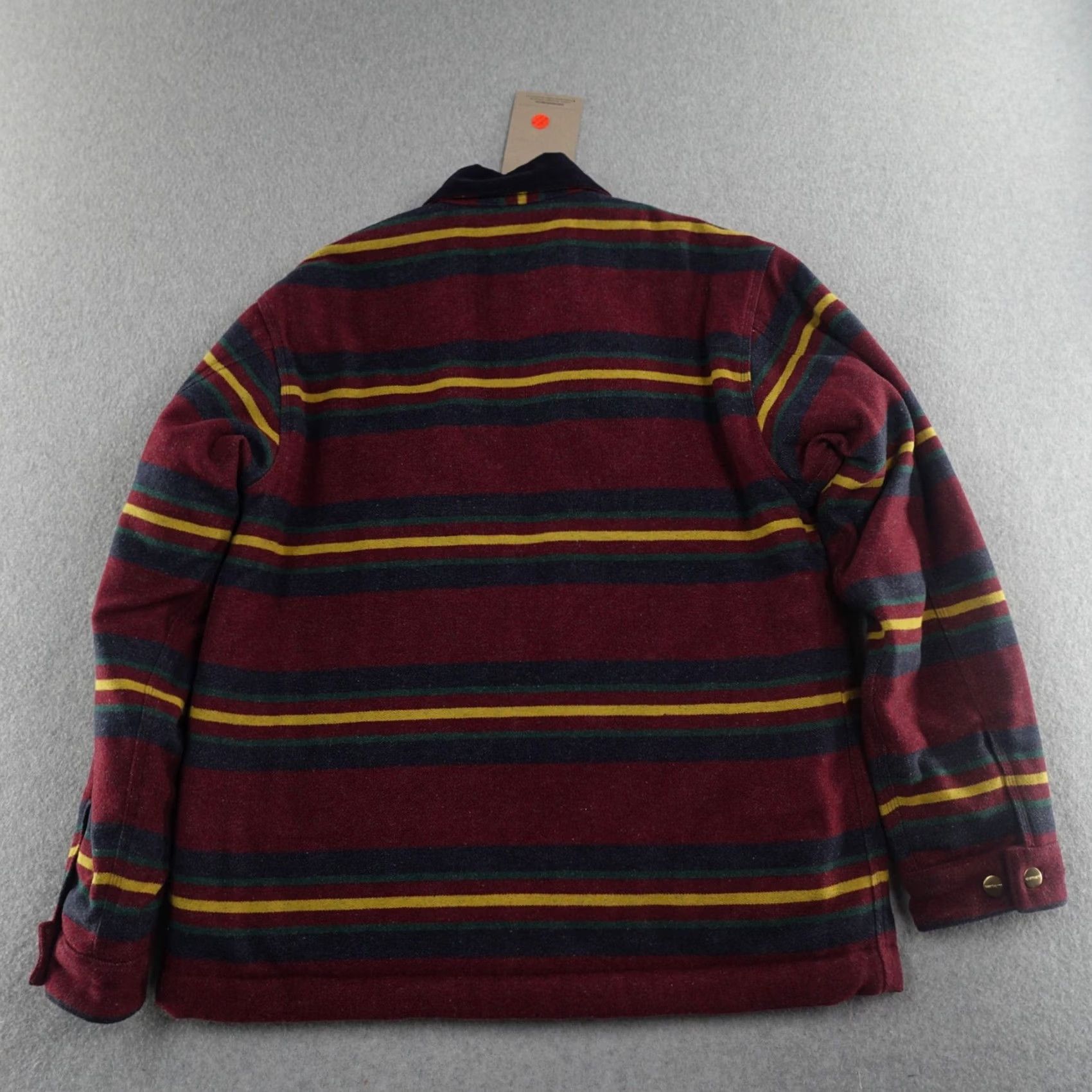 Carhartt Wip VINTAGE Carhartt WIP Oregon Jacket Mens Large (24X29) Burgundy Starco Stripe Workwear Size US L / EU 52-54 / 3 - 2 Thumbnail
