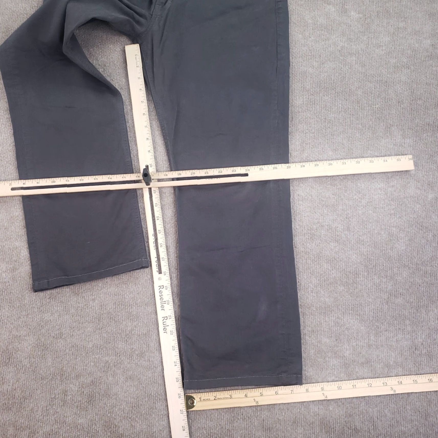 Paige Paige Mens Chino Pants 33x25 Extra Large XL Gray Flat Front Casual Straight Size US 33 - 2 Thumbnail