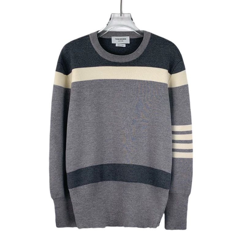 Thom Browne size4 Round collar long sleeve knit sweater