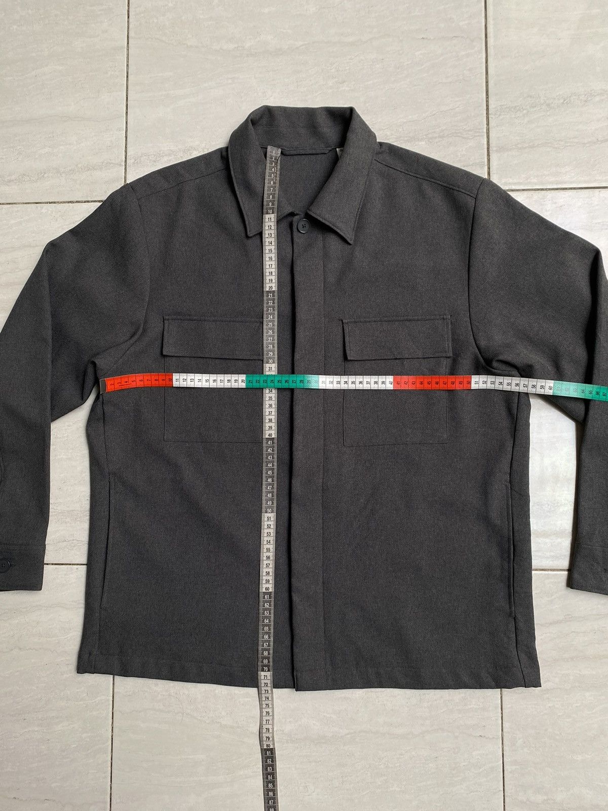 GU GU Pocket Boxy Oversize Grey Outer Shirt Size US L / EU 52-54 / 3 - 7 Thumbnail