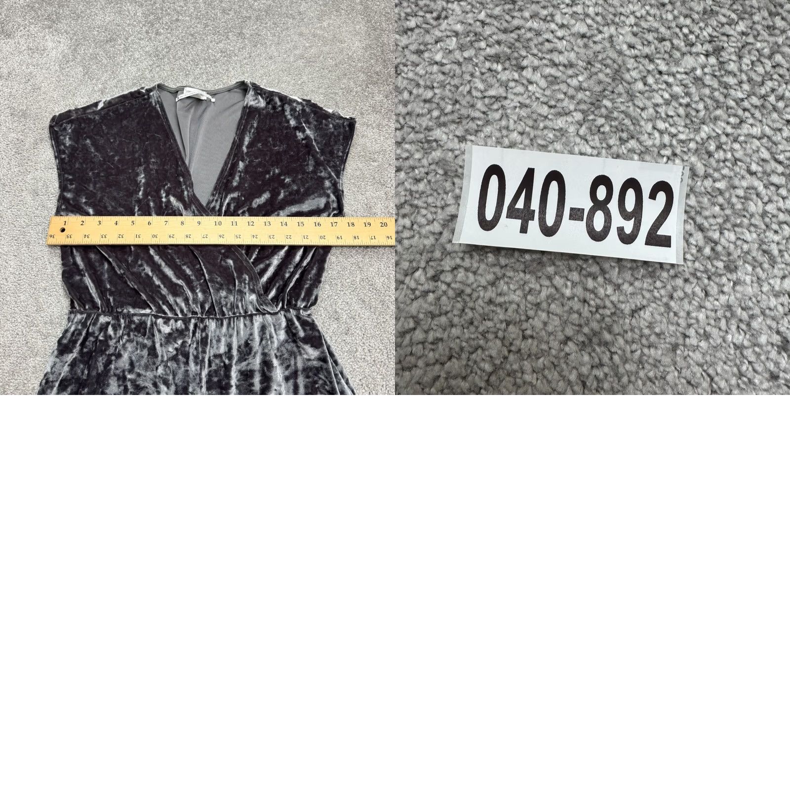 Urban Outfitters Urban Outfitters Velvet Wide Leg Jumpsuit Womens Large Silver Gray V-Neck Party Size 36" / US 14 / IT 50 - 10 Thumbnail