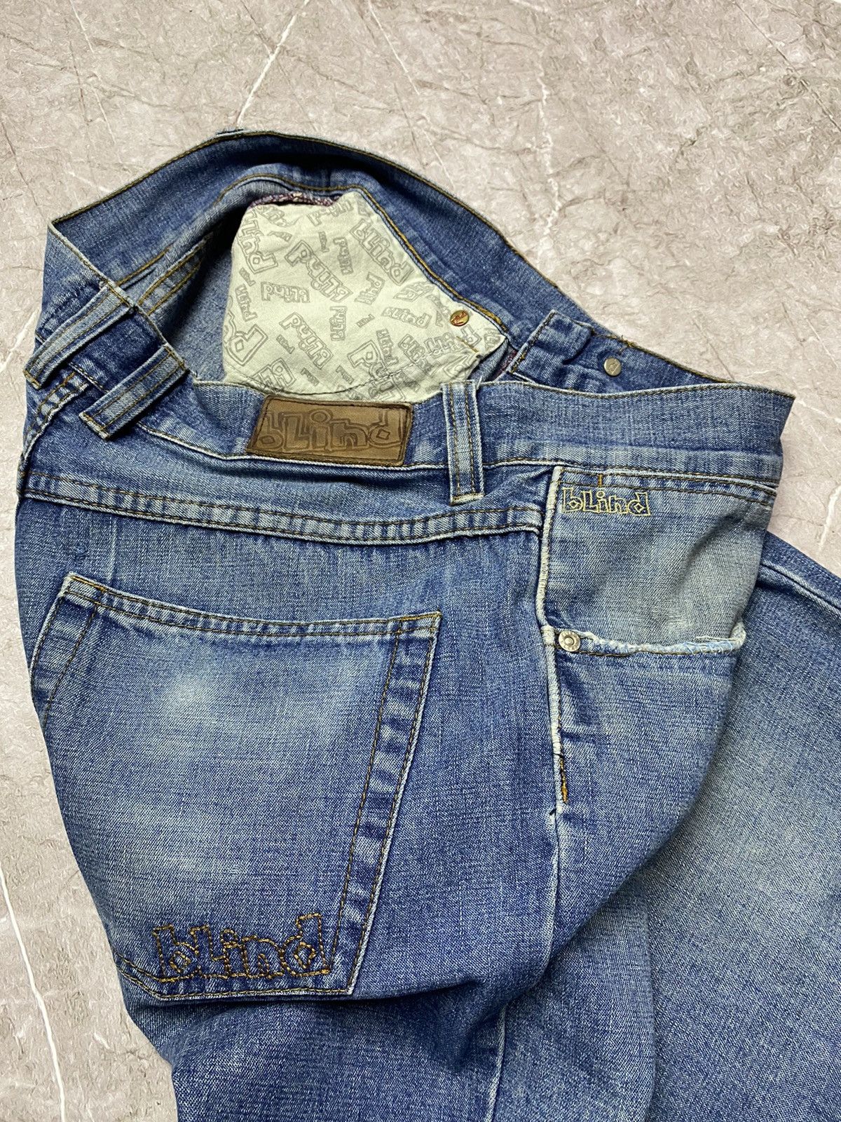 Hook-Ups × Shorty's Skateboards × Vintage Vintage 90s Blind Skateboards Reaper Baggy Jeans Size US 32 / EU 48 - 11 Thumbnail