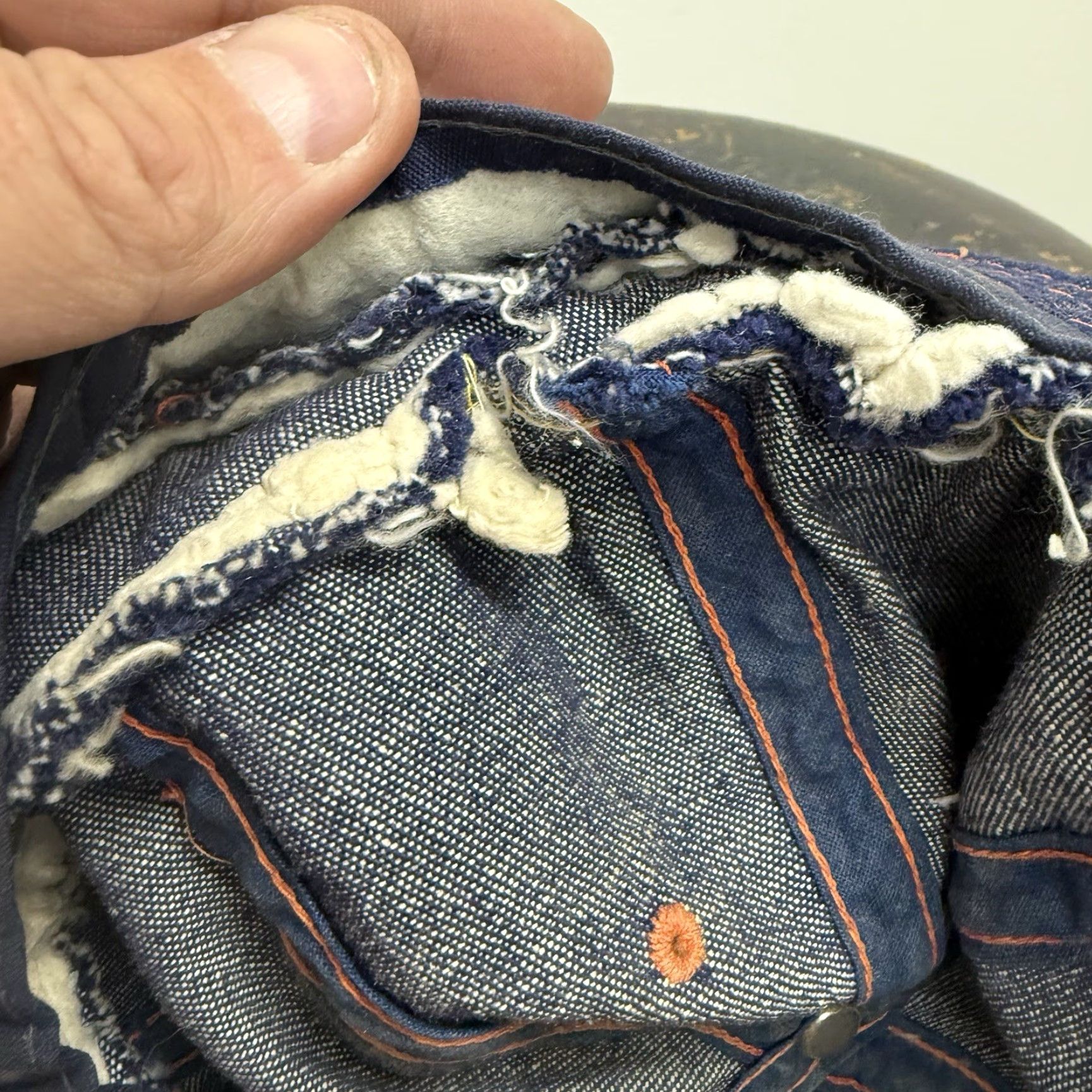 Denime VINTAGE HaT Denim Bucket Hat Daisy Mae 40s 50s Selvage Denim Bookie Large Hat Mens Size ONE SIZE - 7 Thumbnail