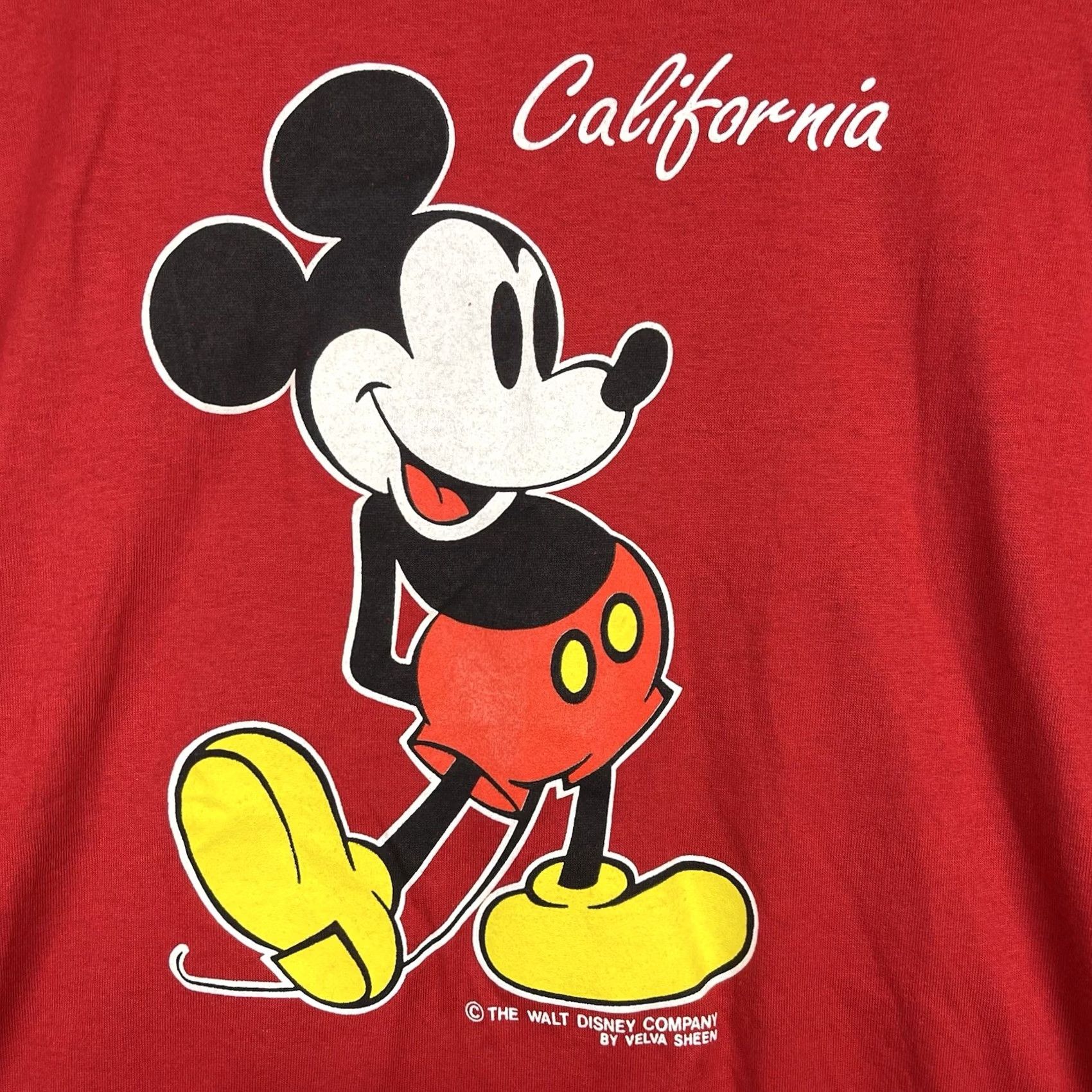 Velva Sheen VINTAGE Velva Sheen Mickey Mouse Shirt Mens XL Red California Single Stitch Made In USA Tee Size US XL / EU 56 / 4 - 3 Thumbnail
