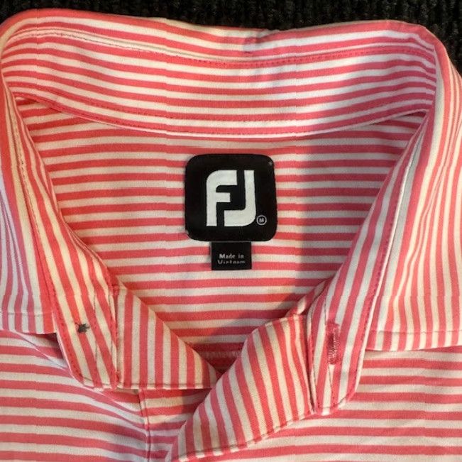Footjoy Footjoy Shirt Mens M Orange Striped Golf Polo Performance Stretch Casual Size US M / EU 48-50 / 2 - 2 Thumbnail