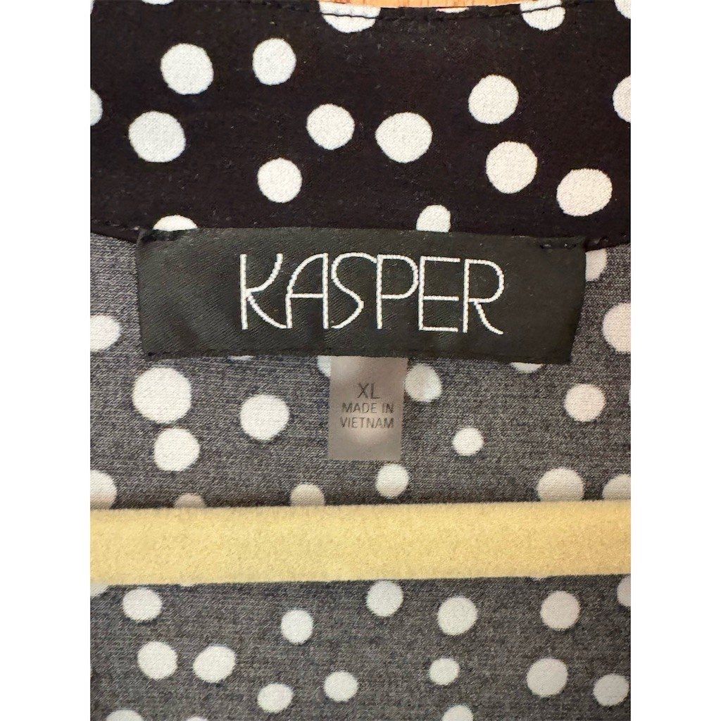 Kasper Kasper Blouse Womens XL Black & White Polka Dot Sleeveless Size XL / US 12-14 / IT 48-50 - 3 Thumbnail