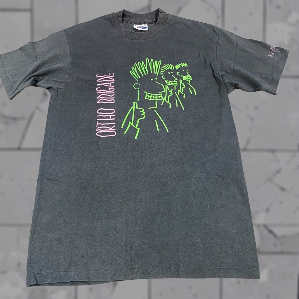 Vintage VINTAGE American Vintage T-Shirt Men's M Black Orthodontist Stitch Funny Short Sleeve Made in USA Shirts Mens Size US M / EU 48-50 / 2 - 1 Thumbnail
