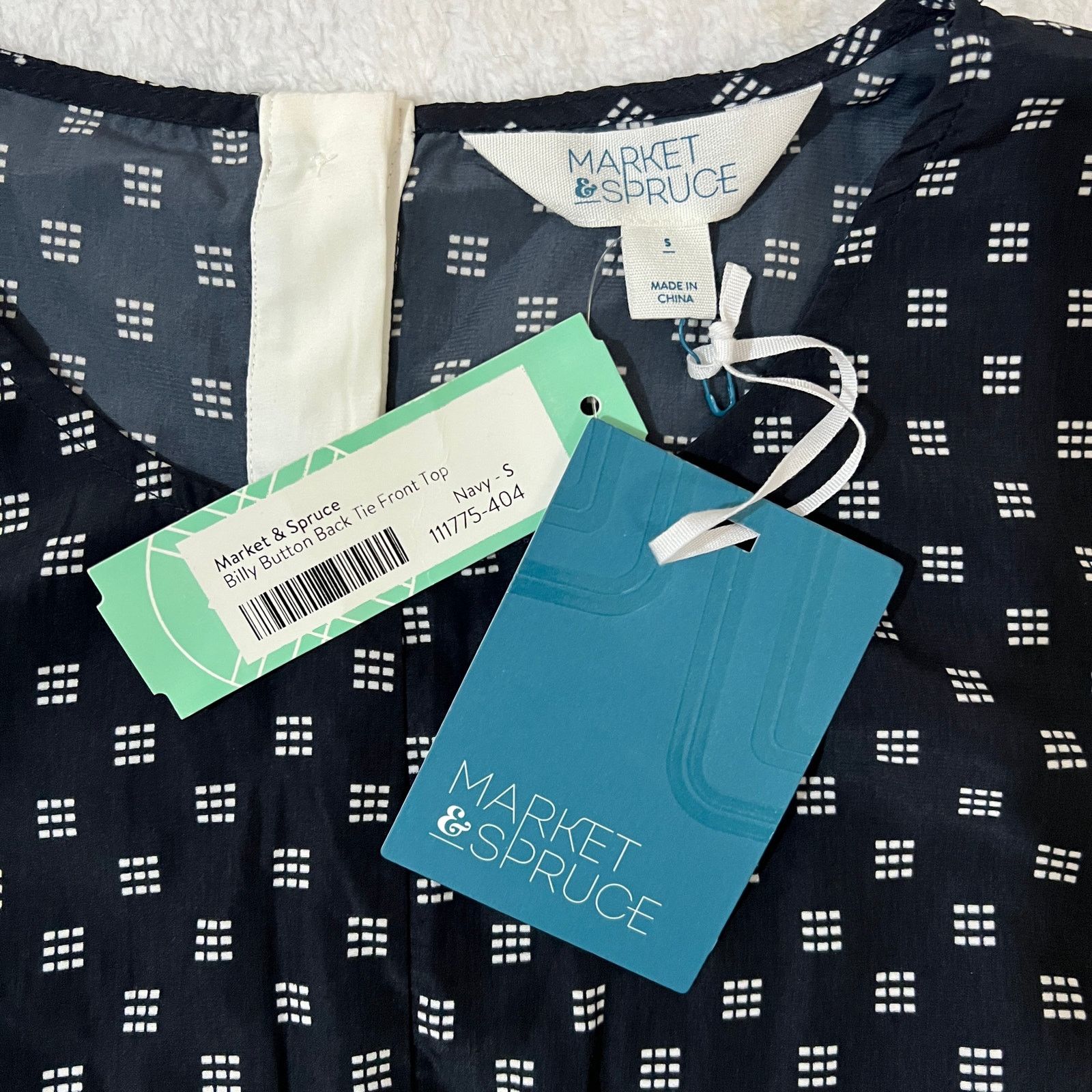 Other Billy Button Back Tie Front Top - Stitch Fix Dot Blouse Size S / US 4 / IT 40 - 4 Thumbnail