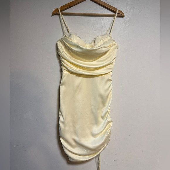 Other Oh Polly Satin Cowl Ruched Mini Dress – (Size 10) Size L / US 10 / IT 46 - 2 Thumbnail