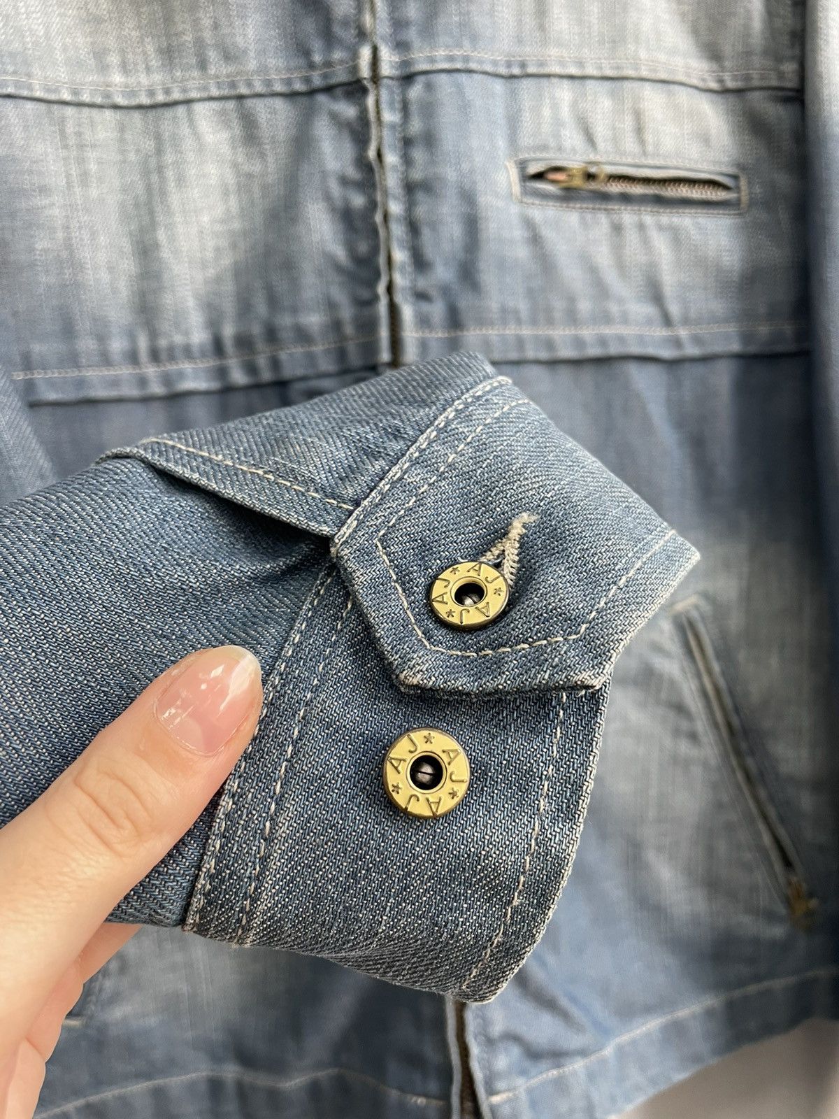 Armani Emporio Armani jeans retro denim distressed jacket y2k 90s Size US S / EU 44-46 / 1 - 4 Thumbnail