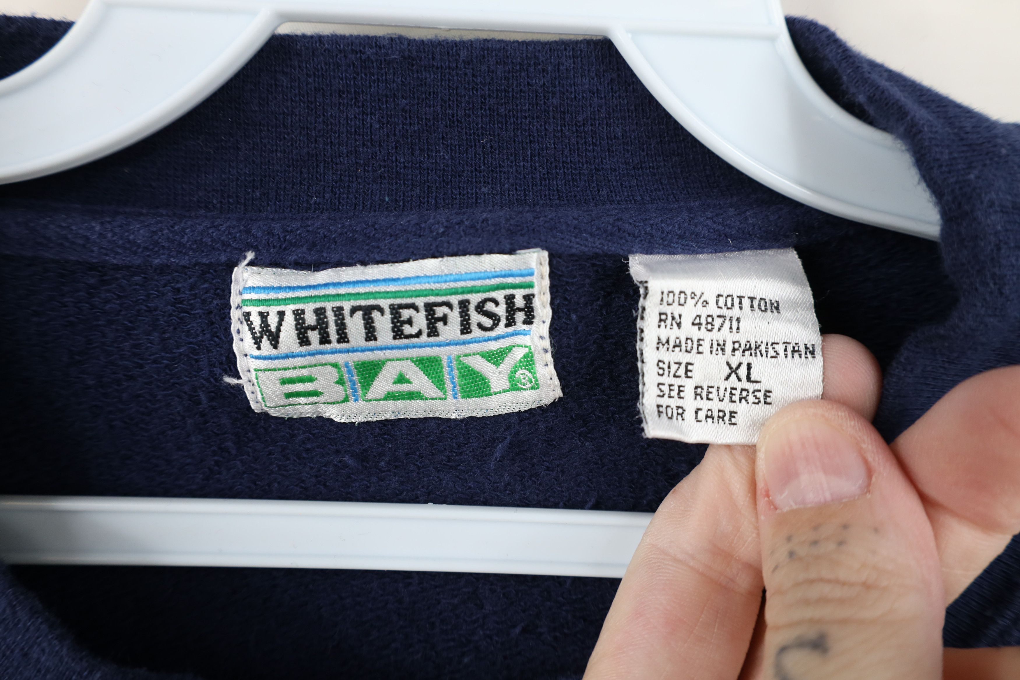 Vintage Deadstock Vintage 90s Streetwear Terry Sweatshirt Blue Size US XL / EU 56 / 4 - 8 Thumbnail