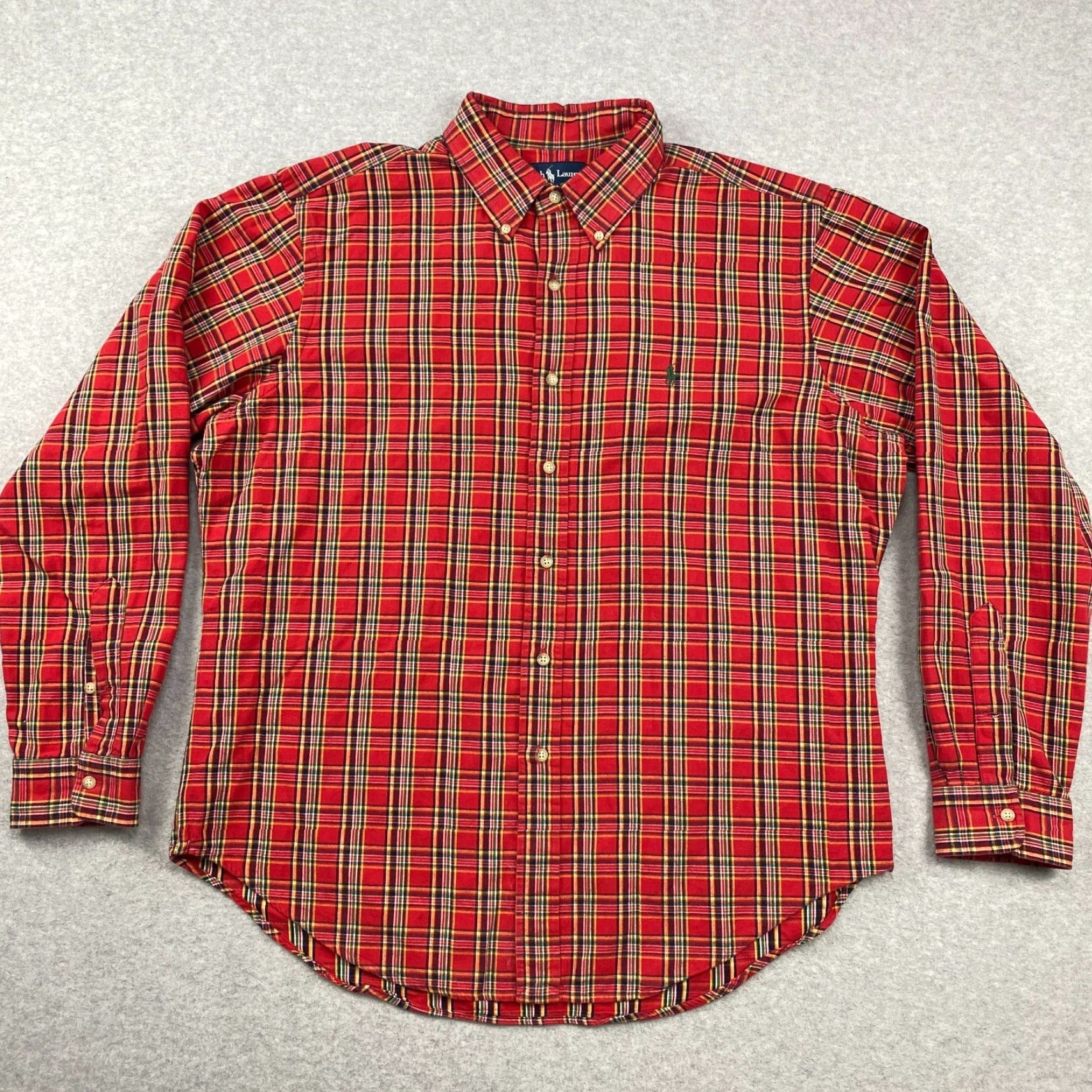 Ralph Lauren Ralph Lauren Button Down Flannel Shirt Mens XL Red Plaid Classic Fit Heavyweight Size US XL / EU 56 / 4 - 2 Thumbnail