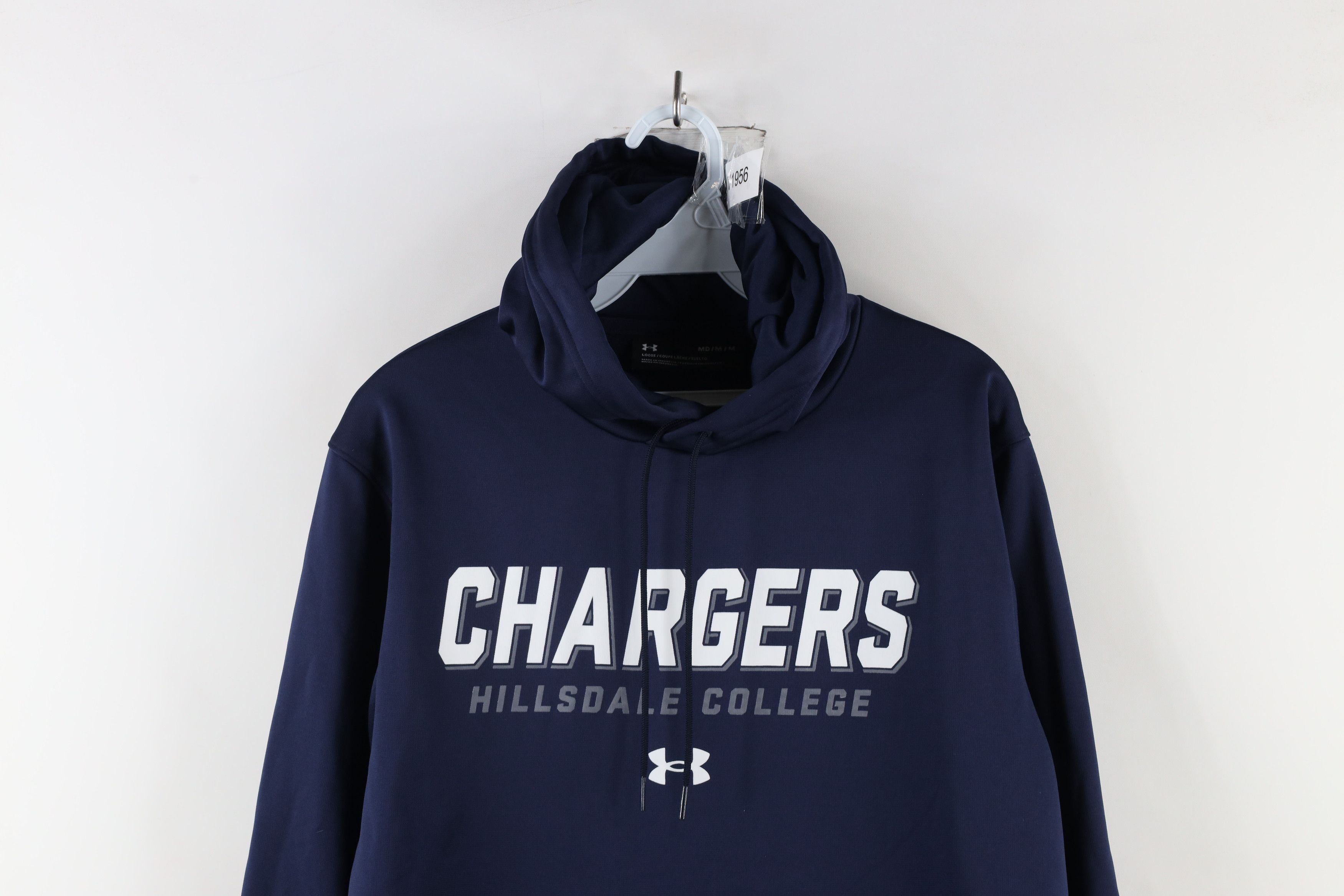 Under Armour × Vintage Under Armour Out Hillsdale College Hoodie Sweatshirt Blue Size US M / EU 48-50 / 2 - 2 Thumbnail