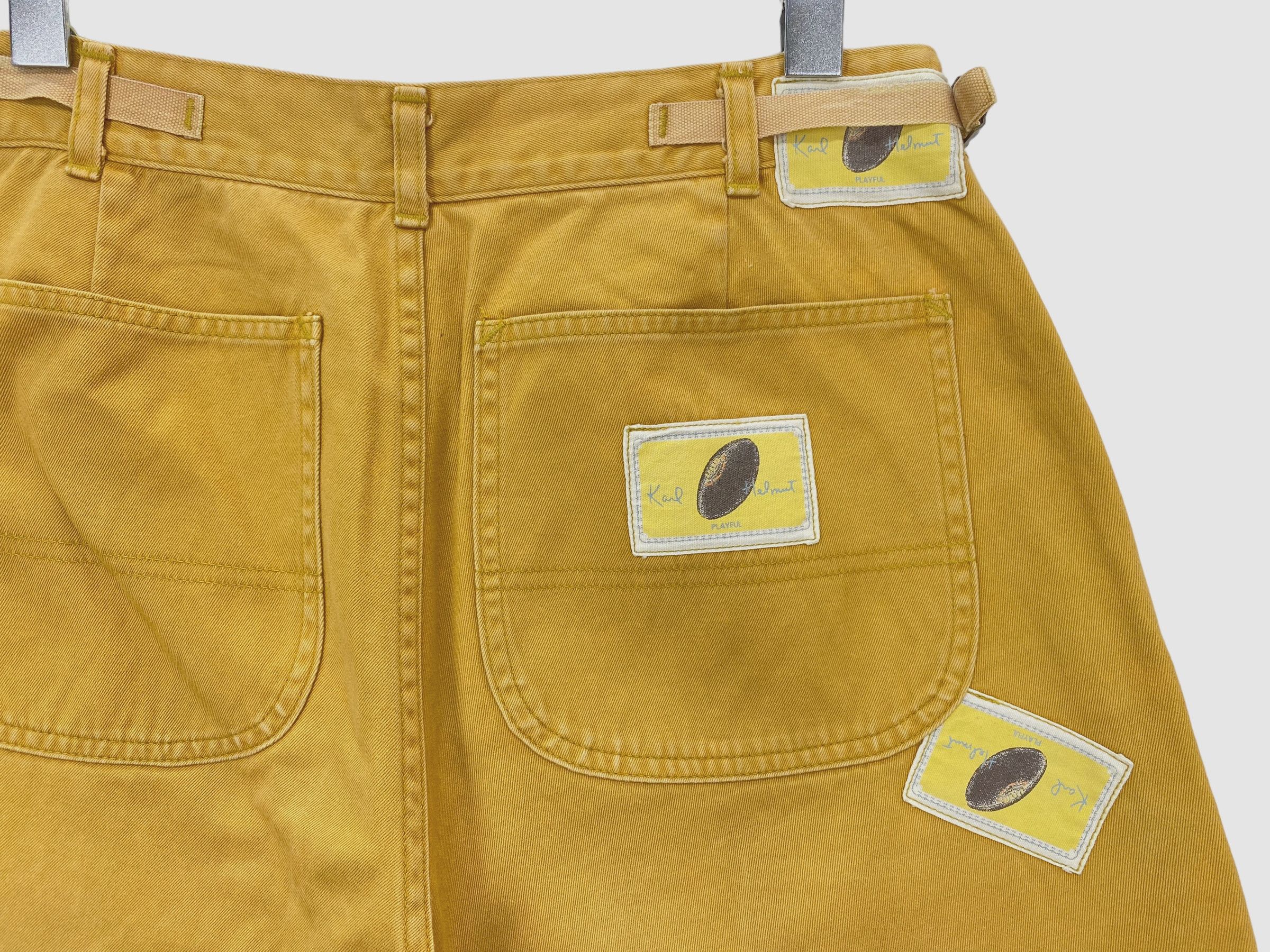 Karl Helmut Karl Helmut Patchwork Yellow Pants ColorBlock Workwear Style Size US 27 - 10 Thumbnail