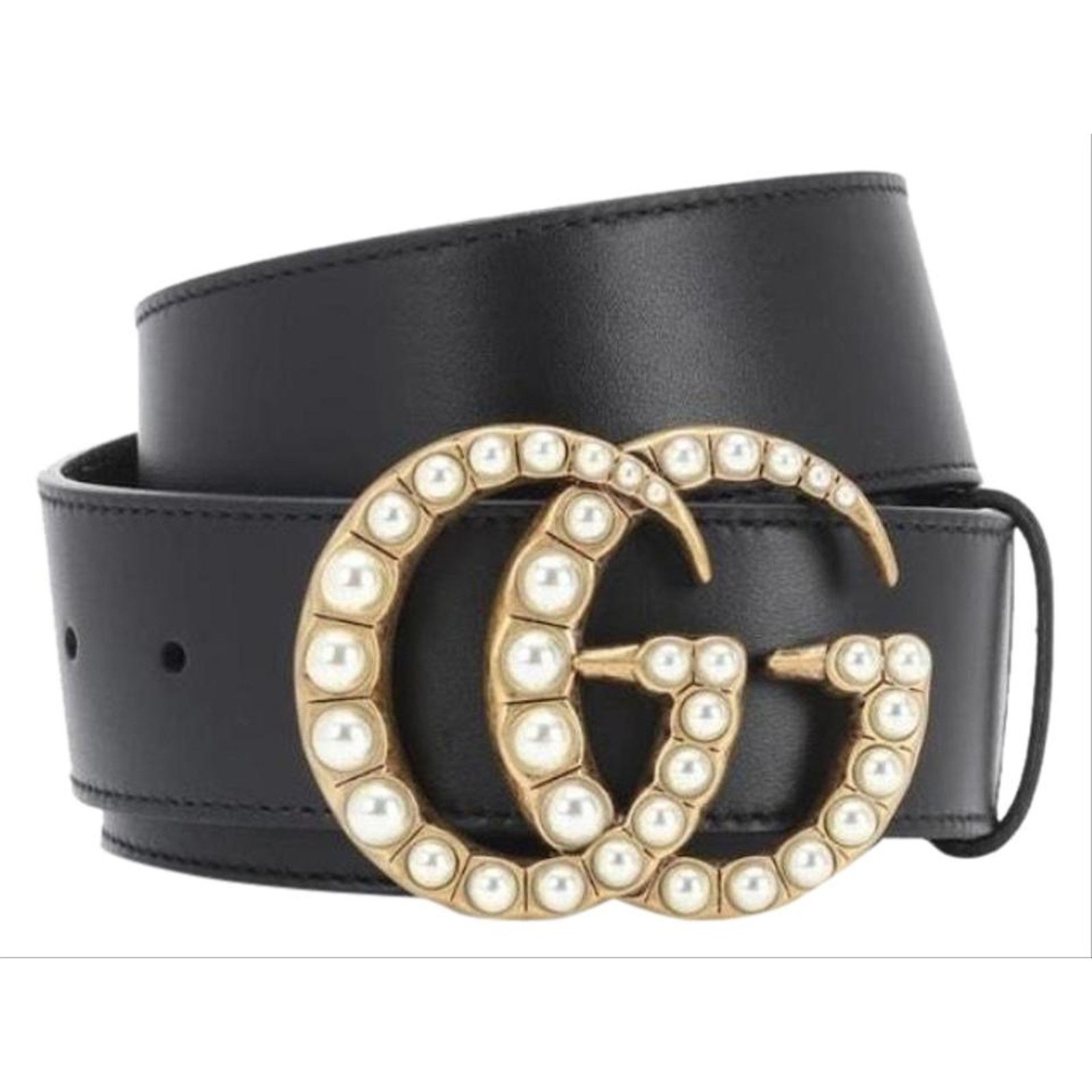 Gucci GUCCI GG pearl logo leather belt size 80 Size ONE SIZE - 1 Thumbnail