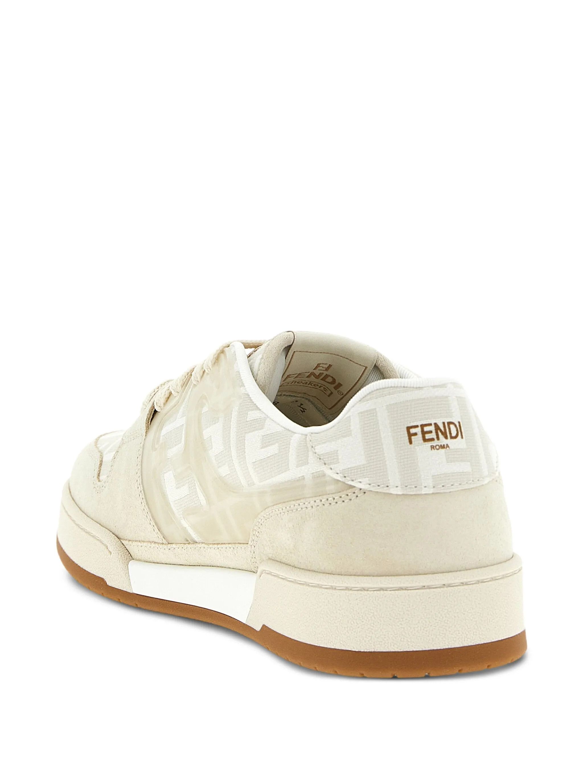 Fendi os11x0526 Match FF-Jacquard Low-Top Sneakers in White Size US 10 / EU 43 - 4 Thumbnail