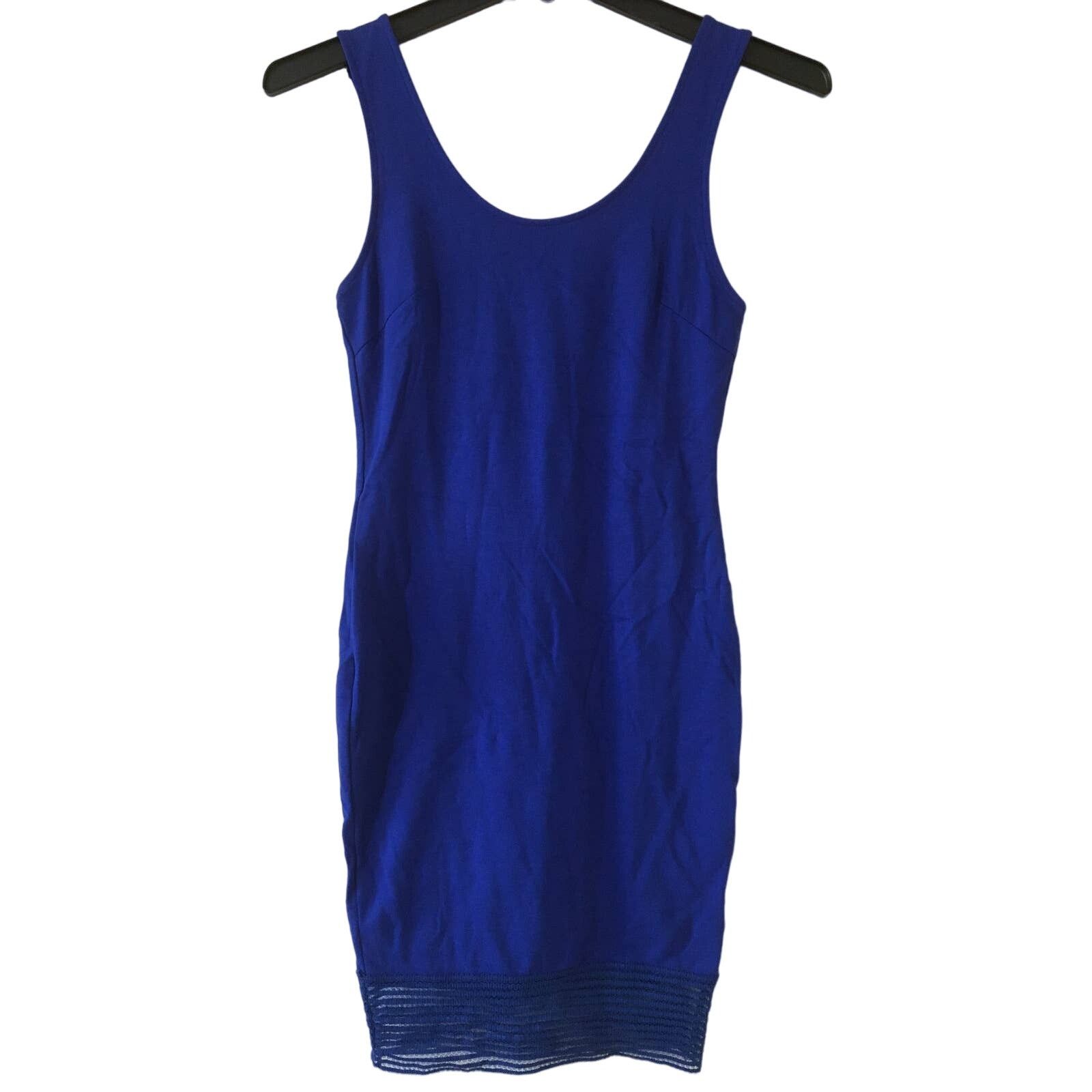 Other Cefiam Small Royal Blue Bodycon Stretch Lace Hem Dress Size S / US 4 / IT 40 - 1 Thumbnail