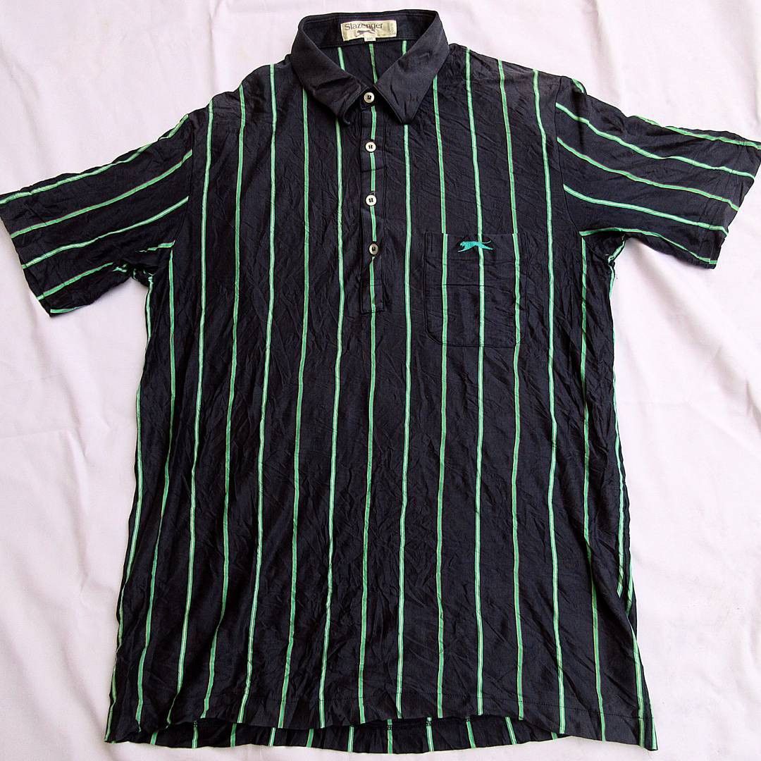 Vintage Slazenger UK LONDON vintage stripes clobber polo shirt L Size US L / EU 52-54 / 3 - 1 Preview