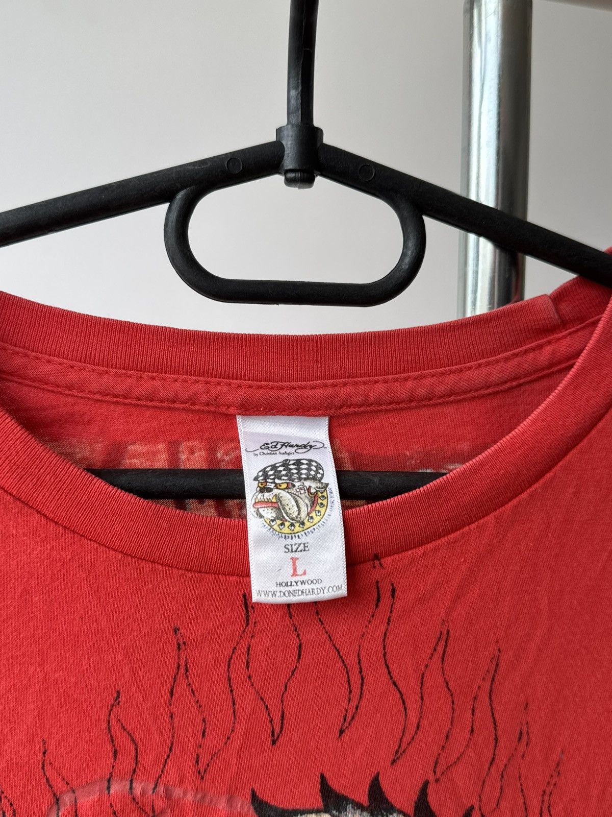Ed Hardy Vintage Ed Hardy Erase All Fears T-shirt Red Full Print Size US L / EU 52-54 / 3 - 4 Thumbnail