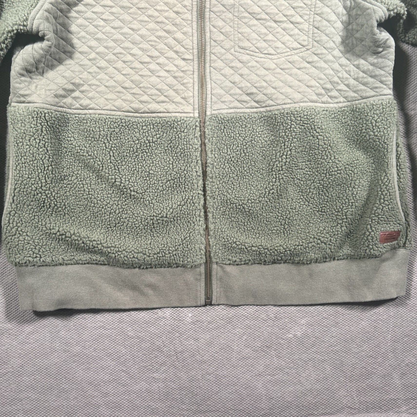 Vintage LL Bean Womens Full Zip Jacket Large Sherpa Quilted Pockets Long Sleeve Green Size L / US 10 / IT 46 - 7 Thumbnail