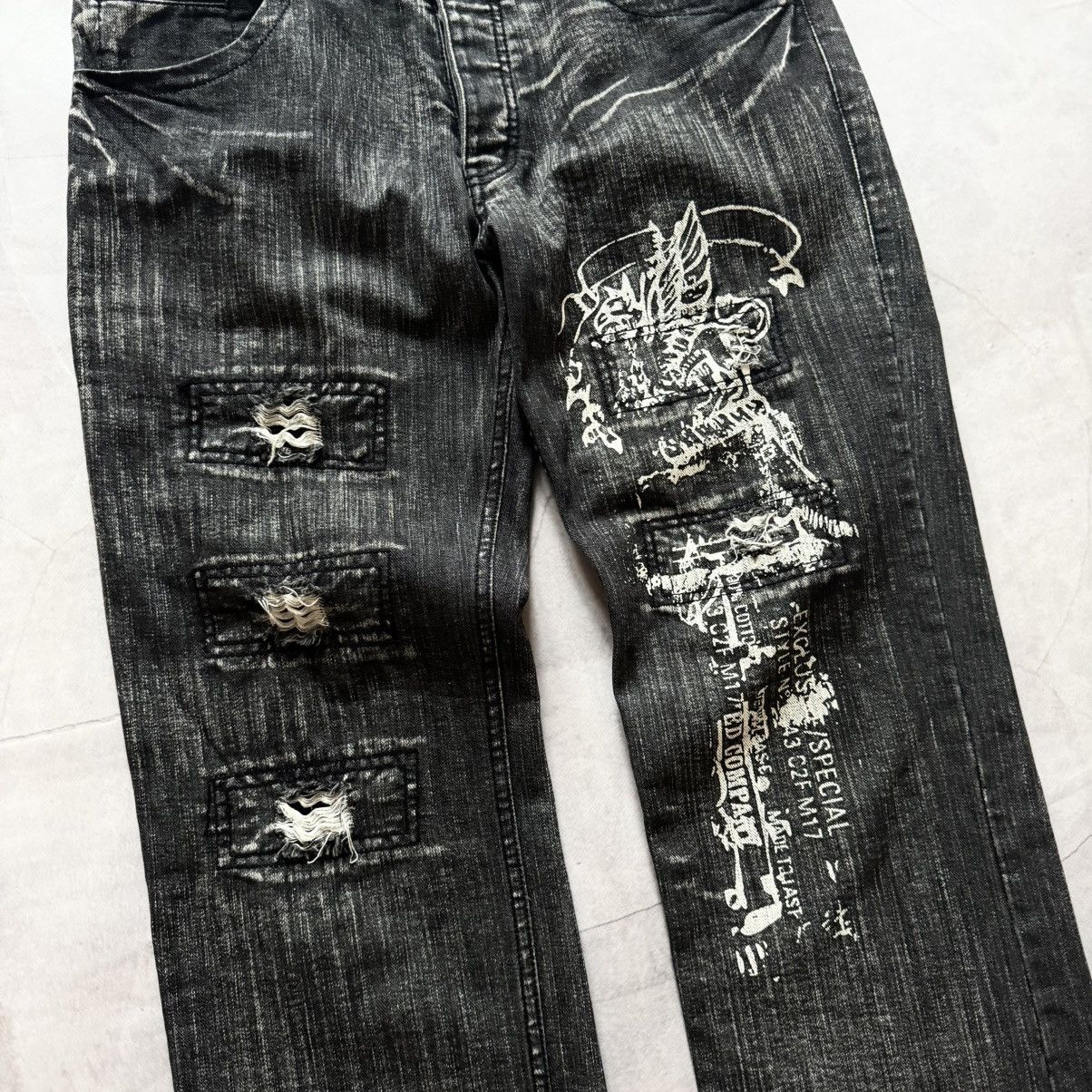 Hysteric Glamour Vintage Distressed Faded Jeans Hysteric Glamour Vibe Y2K Size US 34 / EU 50 - 3 Thumbnail
