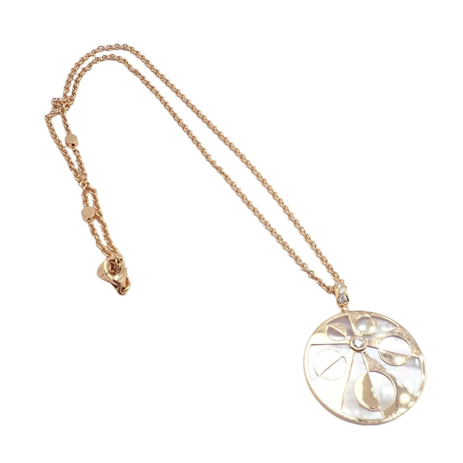Bvlgari Bulgari Intarsio 18k Gold Diamond Mother of Pearl Necklace Size ONE SIZE - 11 Thumbnail