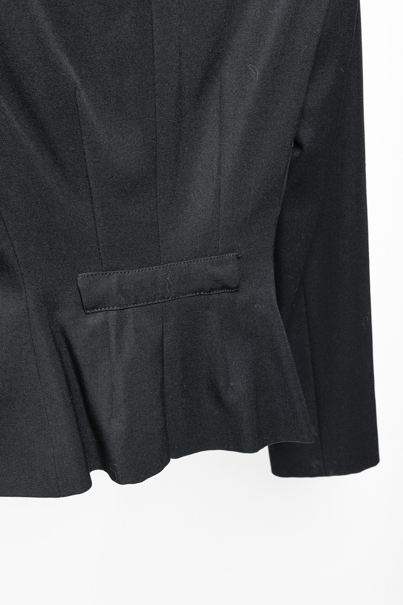 Emporio Armani Emporio Armani 2005 Zip-Up Peplum-Back Black Wool Blazer Size S / US 4 / IT 40 - 8 Thumbnail