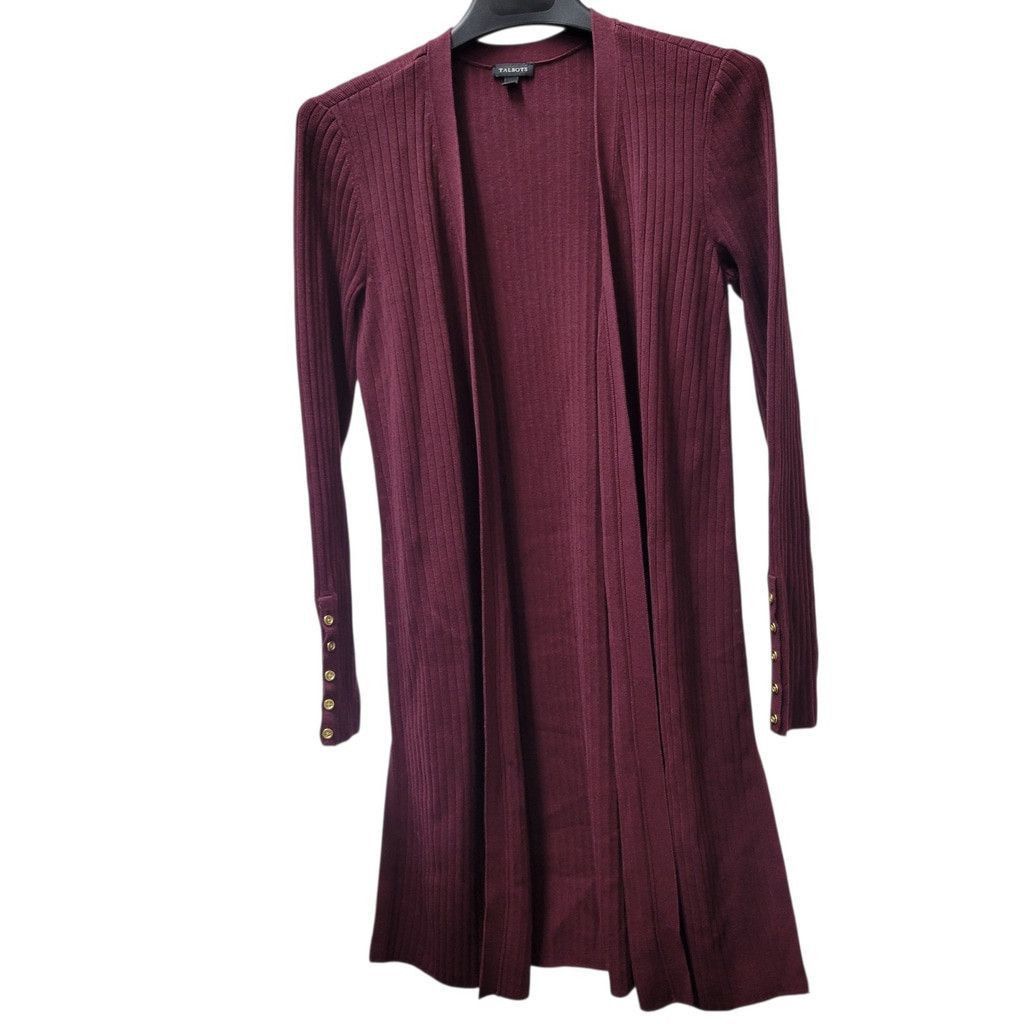 Talbots Talbots Long Line Open Front Ribbed Long-Sleeves XS Women Size XS / US 0-2 / IT 36-38 - 3 Thumbnail