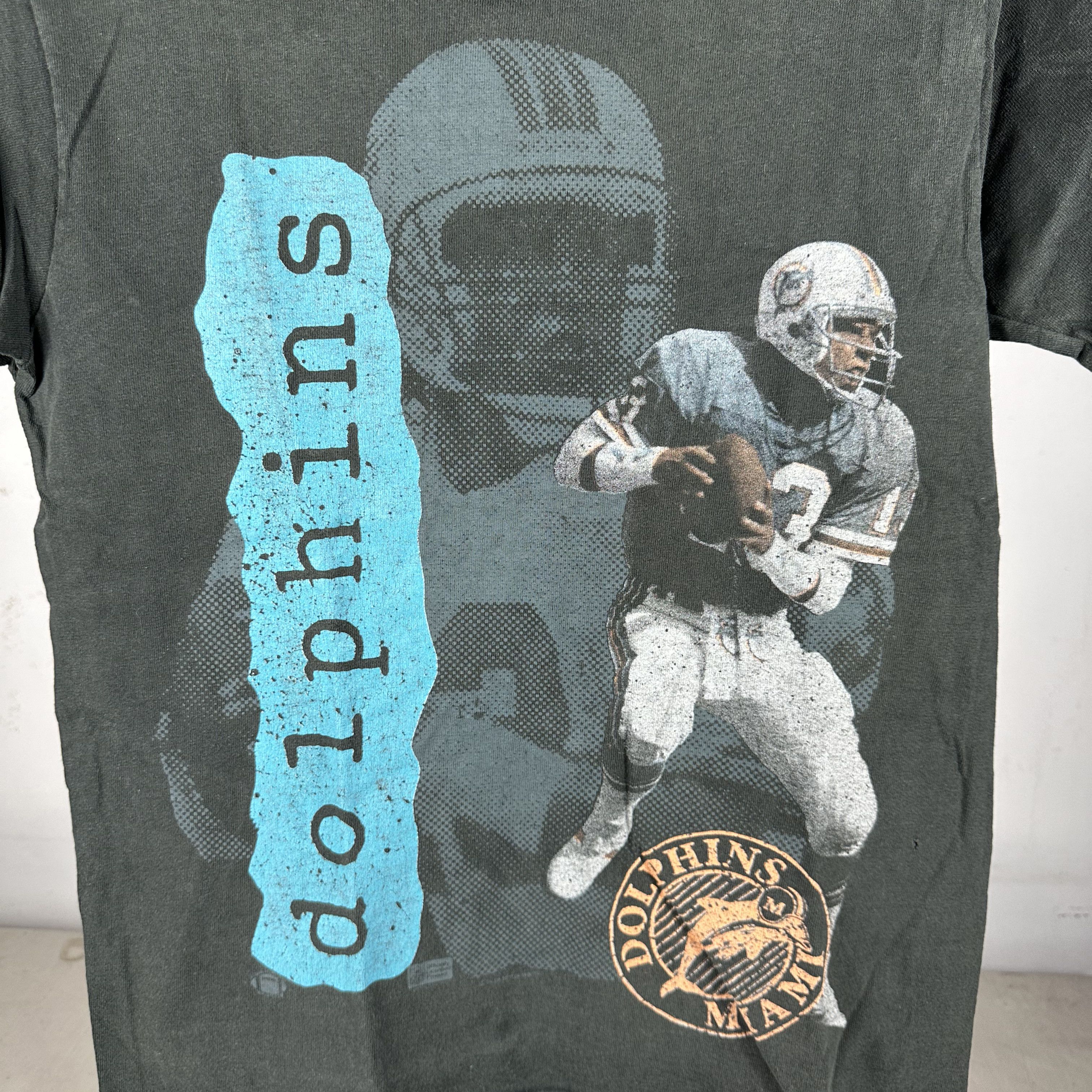 Vintage 90s Dan Marino Miami Dolphins NFL Single Stitch T-Shirt Size US S / EU 44-46 / 1 - 2 Thumbnail
