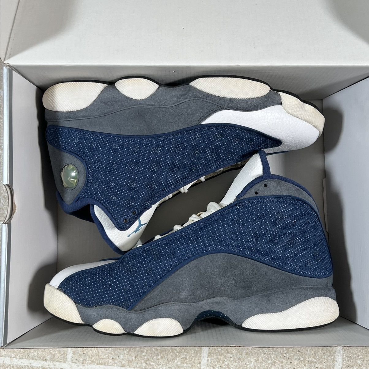 Jordan Brand Jordan Air Jordan 13 Retro Flint 2020 Navy White Grey Size US 9.5 / EU 42-43 - 9 Thumbnail