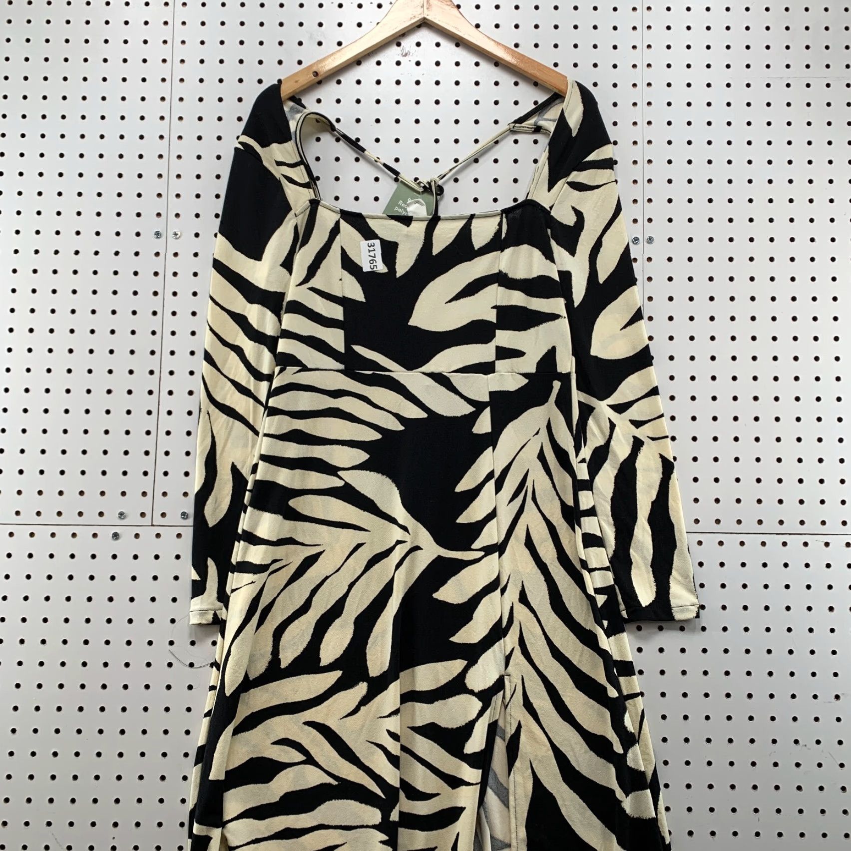 H&M VINTAGE H&M Women's Sundress Long Sleeve Square Neck Floral Dress Back White 90s Style Girls Medium Size M / US 6-8 / IT 42-44 - 2 Thumbnail