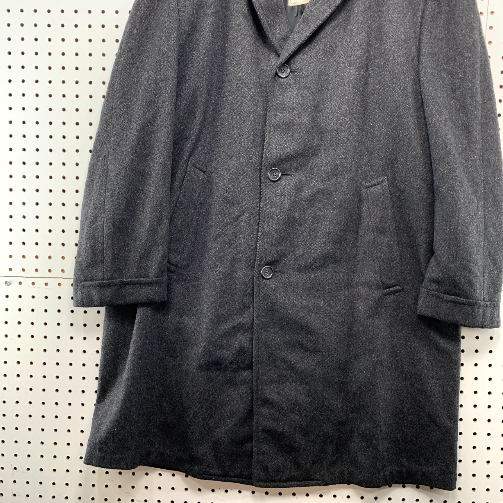 RIXO VINTAGE Benson Rixon Overcoat Mens 46 Gray Tweed Wool Herringbone Heavy 60s USA Coat Long Size US S / EU 44-46 / 1 - 3 Thumbnail