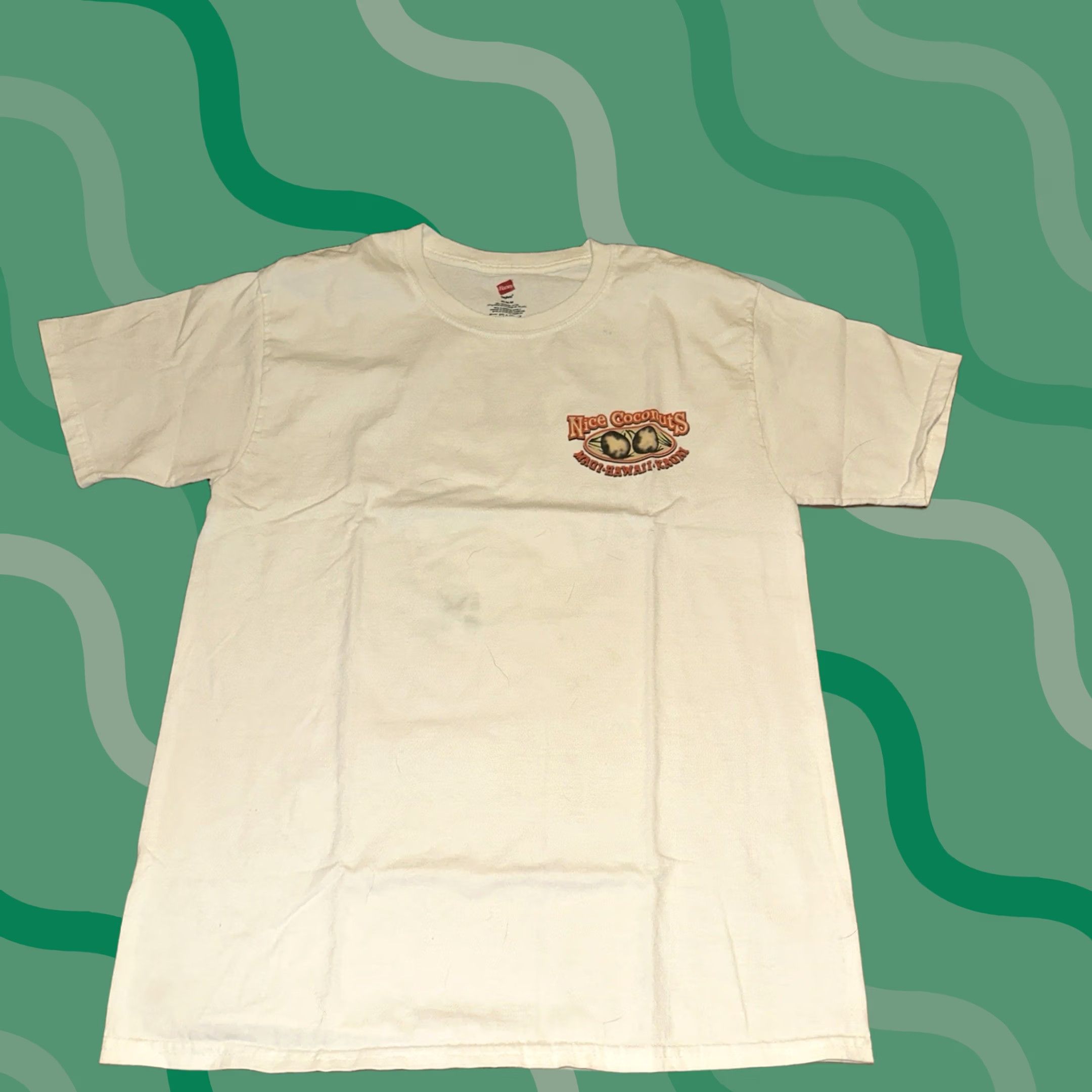 Hanes VINTAGE Pinup Girl Shirt Mens Medium White Nice Coconuts Hawaii Y2K Short Sleeve Hanes T-Shirt Couture Mens Size US M / EU 48-50 / 2 - 1 Thumbnail
