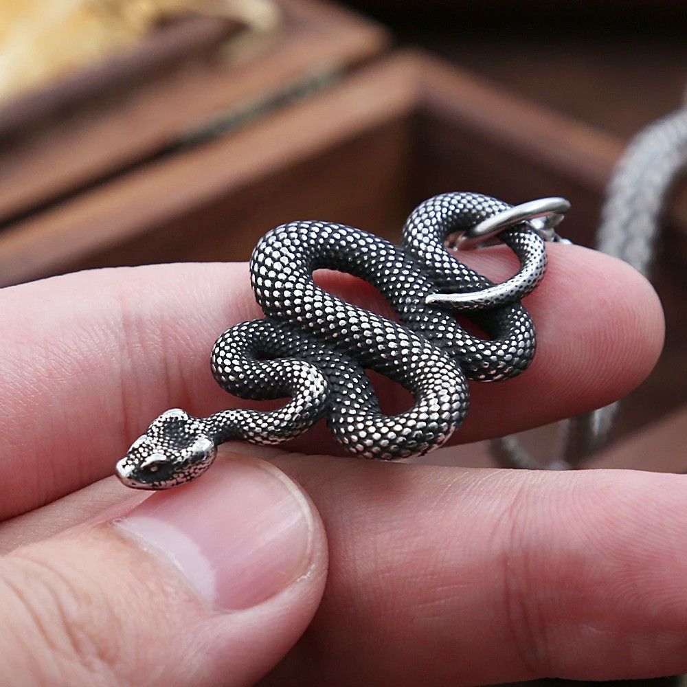 Vintage Fashion Retro Gothic Snake Necklace Size ONE SIZE - 2 Thumbnail