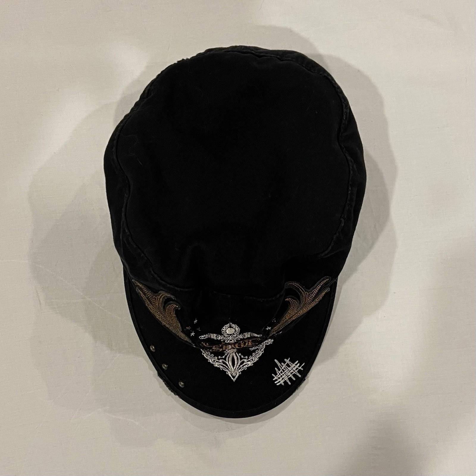 Affliction Sinful Affliction Black Embroidered Military Cap Y2K Womens Size ONE SIZE - 3 Thumbnail